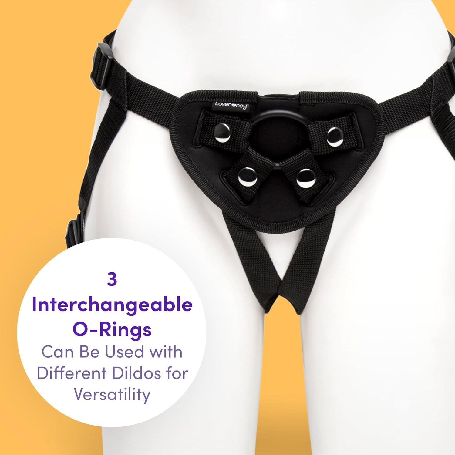 imageLovehoney Advanced Unisex Strap On Dildo amp Harness Kit 7 Inch Curved Silicone Strap On for Pegging Play Adjustable Harness Set with 3 ORings Anal Dildo Adult Sex Toy Waterproof Purple