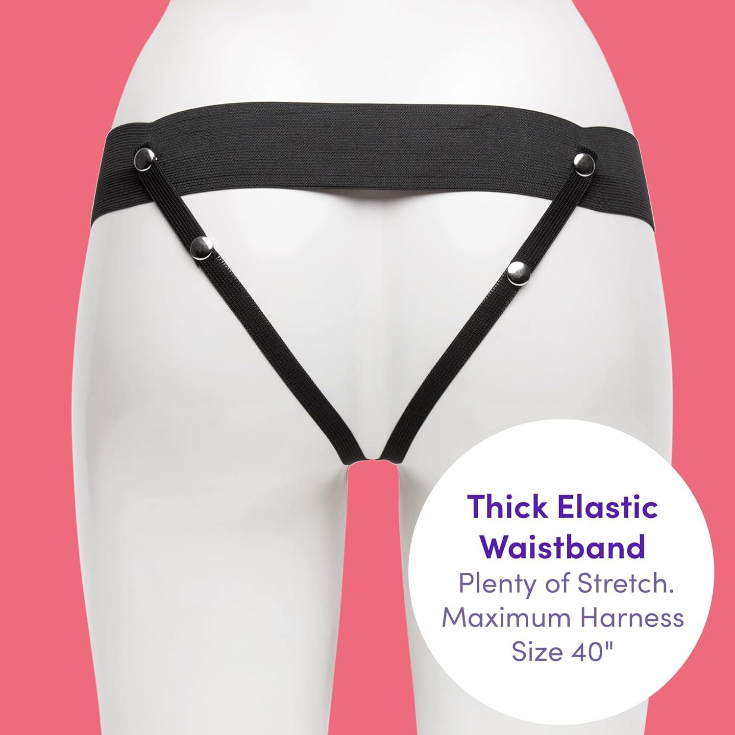 imageLovehoney Perfect Partner Vibrating Strap On Dildo 6 Inch Realistic Strap On for Pegging Thick Elastic Waistband Holds Wired Remote Control 3 Speeds amp 7 Vibration Patterns BlackBlack