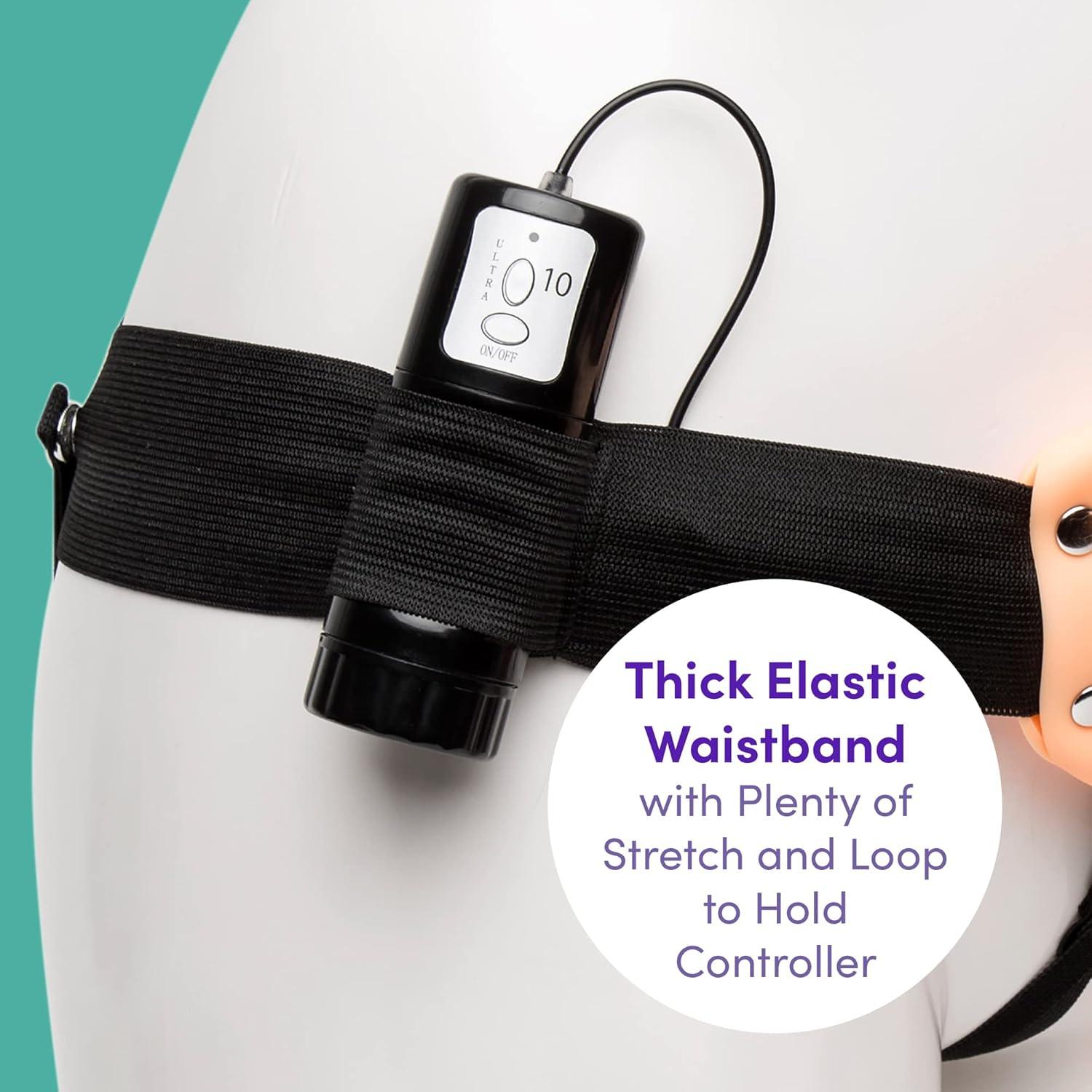 imageLovehoney Perfect Partner Vibrating Strap On Dildo 6 Inch Realistic Strap On for Pegging Thick Elastic Waistband Holds Wired Remote Control 3 Speeds amp 7 Vibration Patterns BlackFlesh Pink