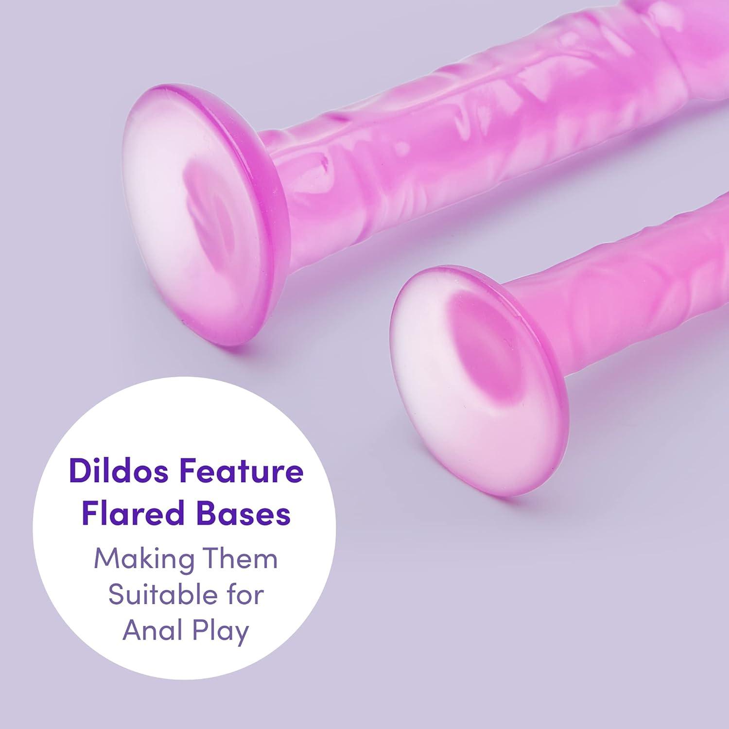 imageLovehoney Strap On Dildo Harness Kit 2 Realistic Strap On Dildos for Pegging 6 Inch amp 8 Inch with Flared Bases Includes 3 ORings amp Adjustable Harness Waterproof Purple