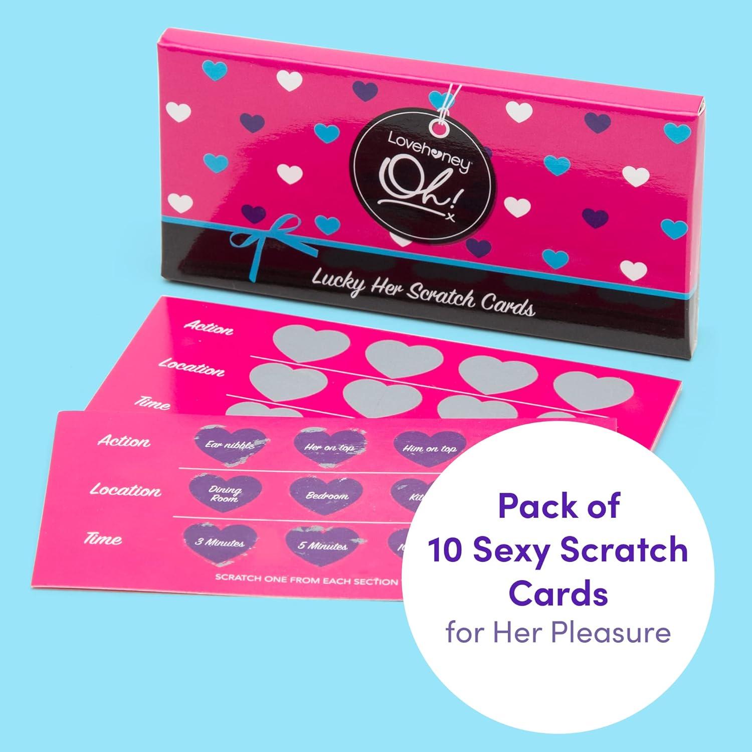 imageLovehoney Multicolored Oh Lucky Scratch Cards for Her Fun Games for Couples Pack of 10