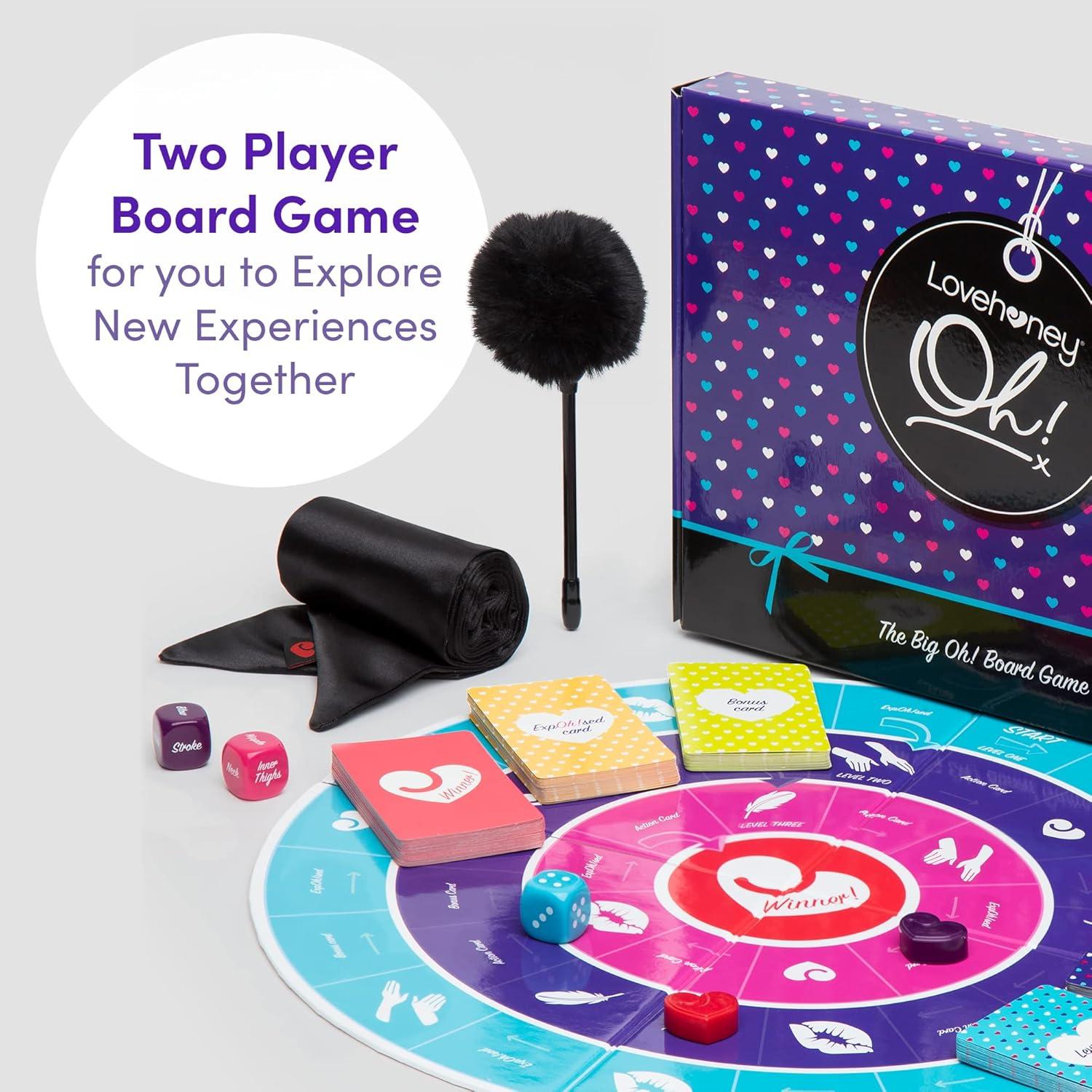 imageLovehoney Oh Adult Board Game for Couples with Blindfold Cards and Tickler