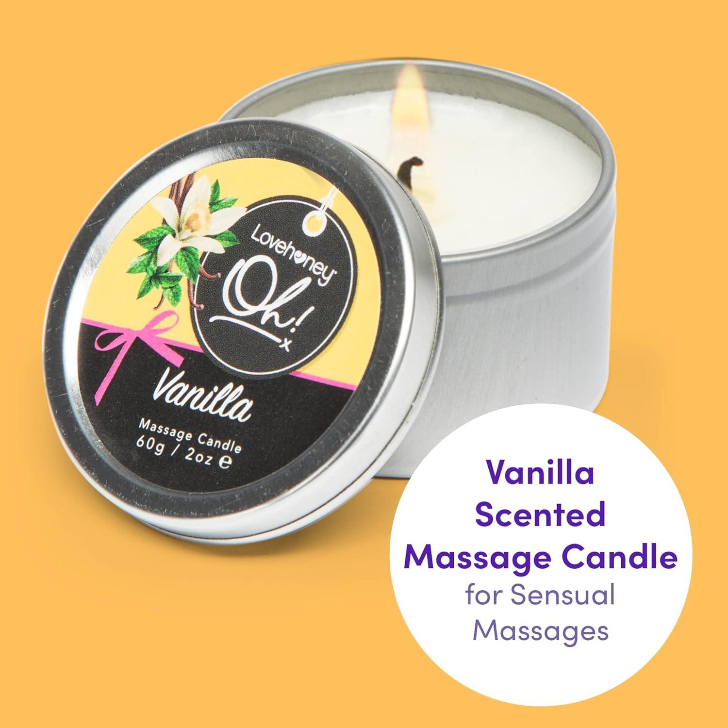 imageLovehoney Oh Vanilla Massage Candle with 6 Essential Oils Vegetarian Friendly 2 ozVanilla