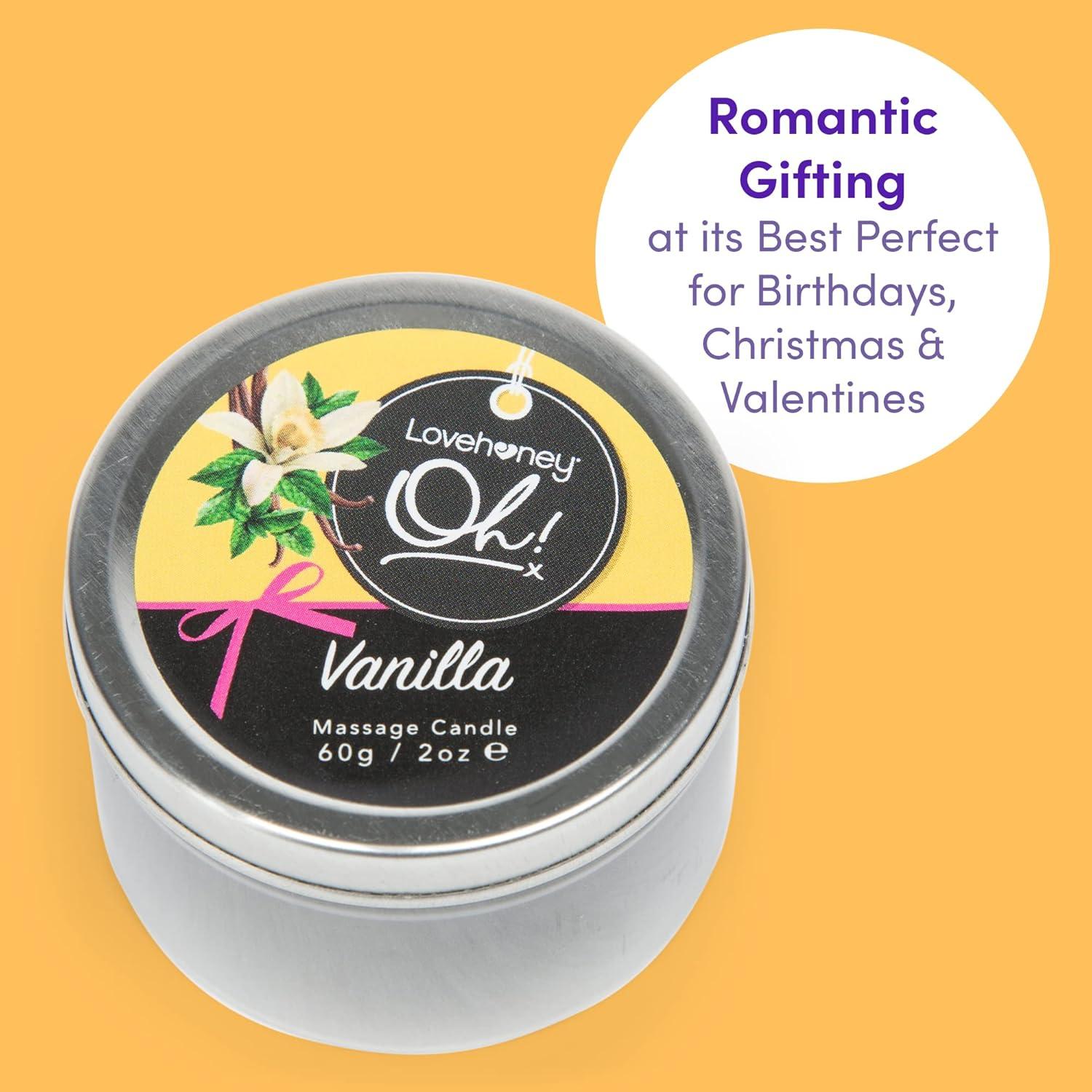 imageLovehoney Oh Vanilla Massage Candle with 6 Essential Oils Vegetarian Friendly 2 ozVanilla