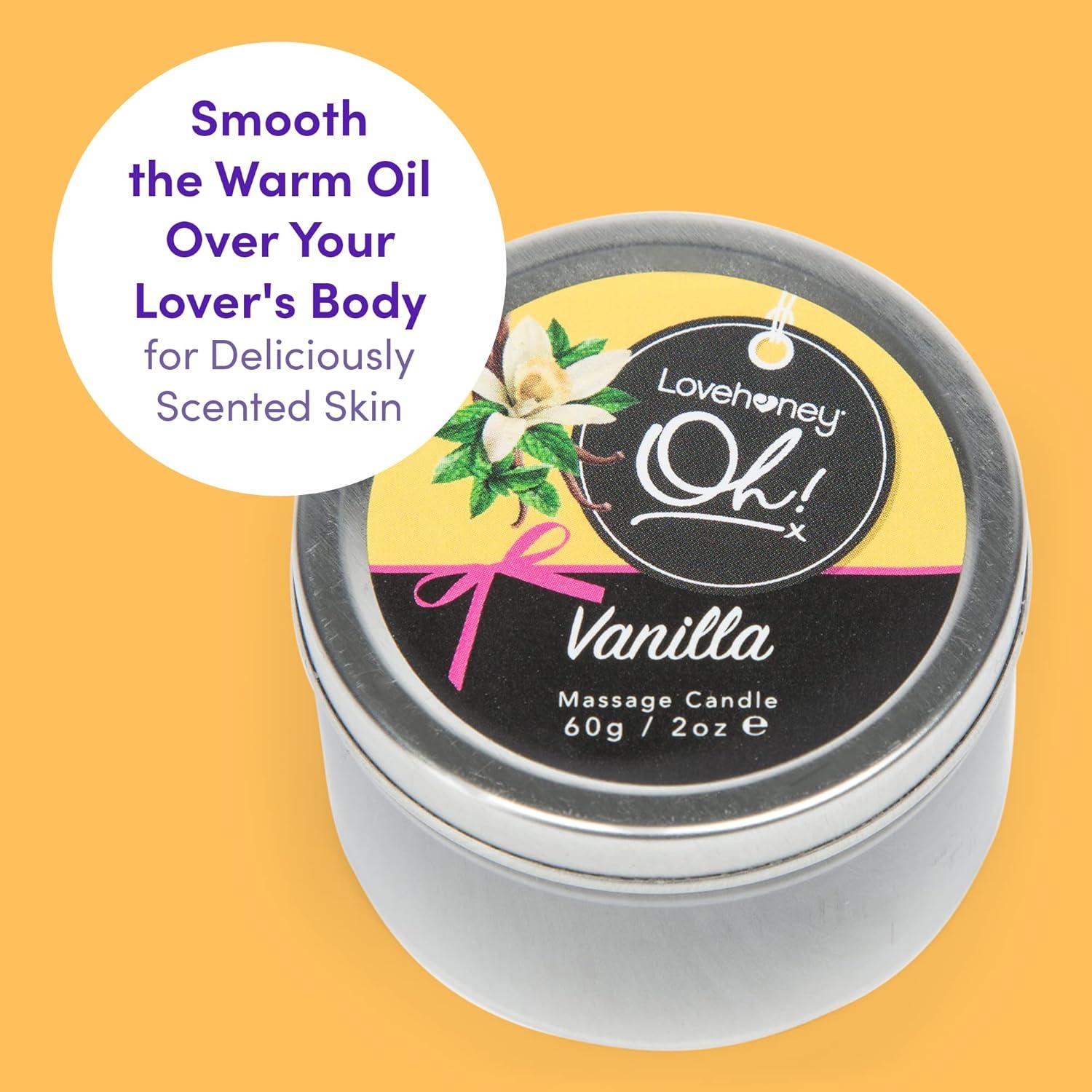 imageLovehoney Oh Vanilla Massage Candle with 6 Essential Oils Vegetarian Friendly 2 ozVanilla