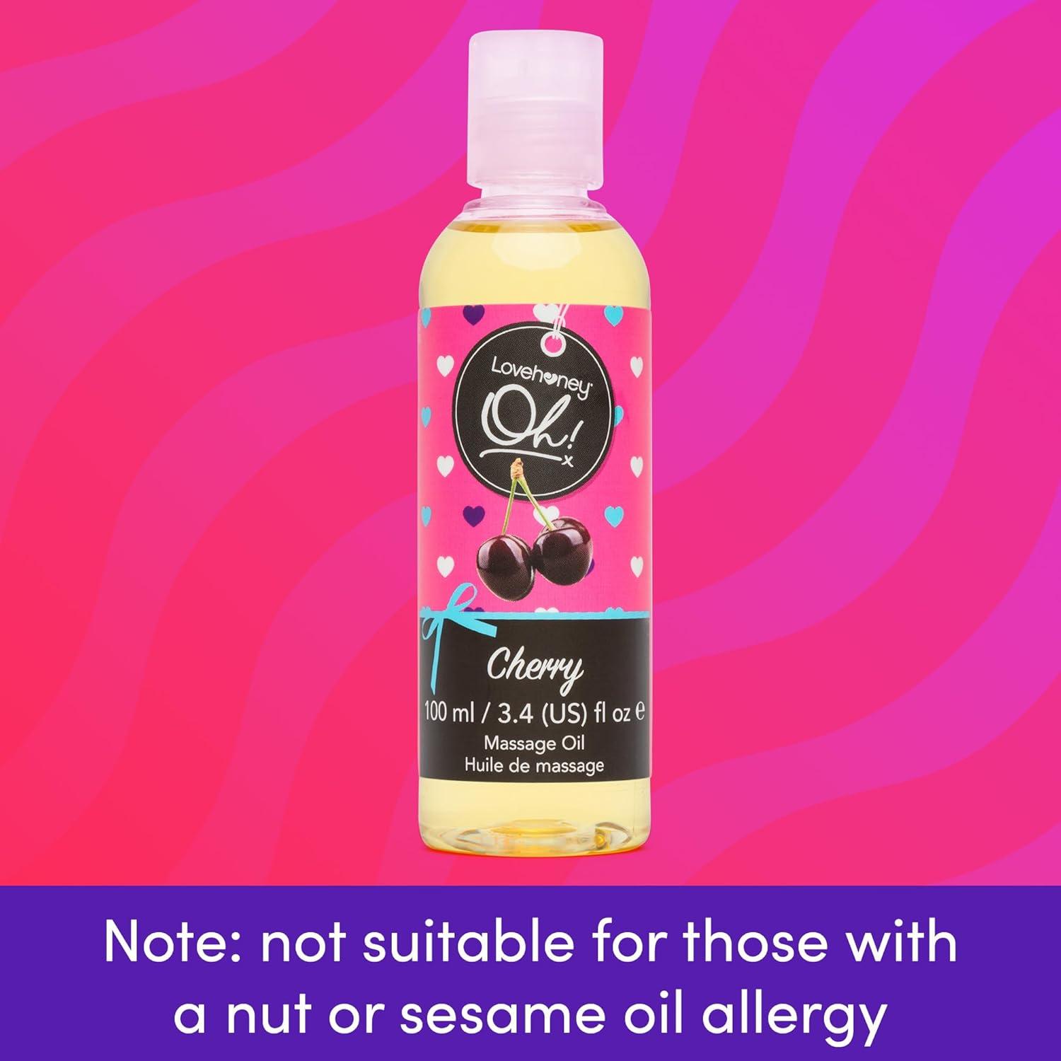 imageLovehoney Strawberry Massage Oil Infused with Essential Oils Vegetarian Friendly 1ozCherry