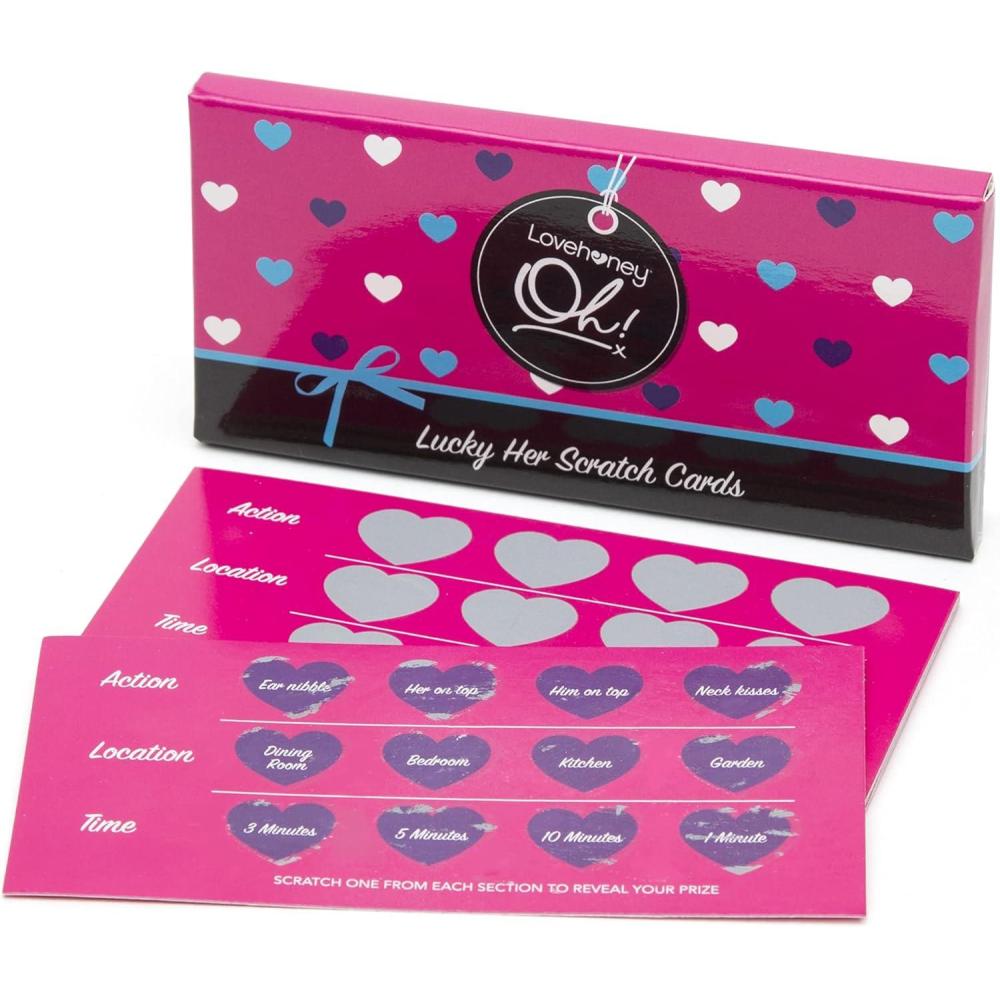 imageLovehoney Multicolored Oh Lucky Scratch Cards for Her Fun Games for Couples Pack of 10