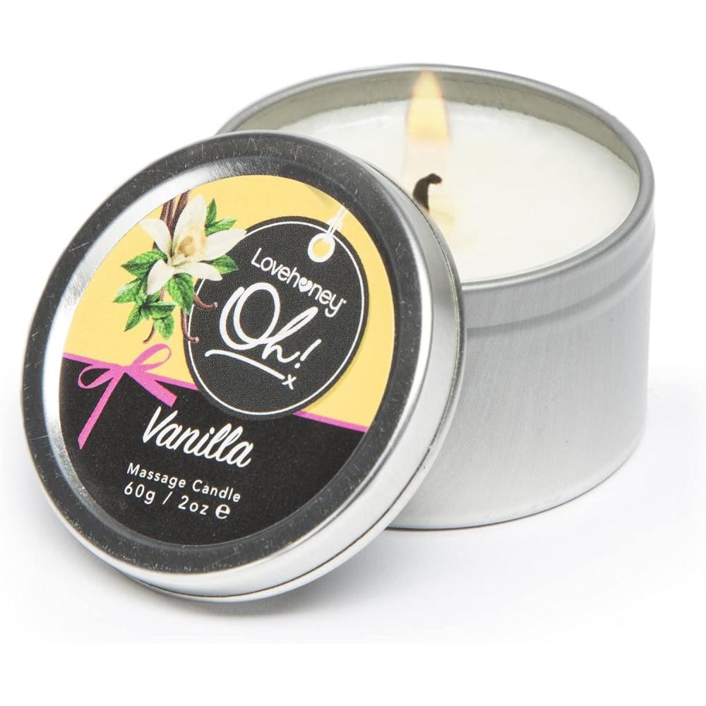 imageLovehoney Oh Vanilla Massage Candle with 6 Essential Oils Vegetarian Friendly 2 ozVanilla