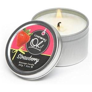 Lovehoney Oh! Vanilla Massage Candle with 6 Essential Oils – Vegetarian Friendly – 2 oz(Strawberry)