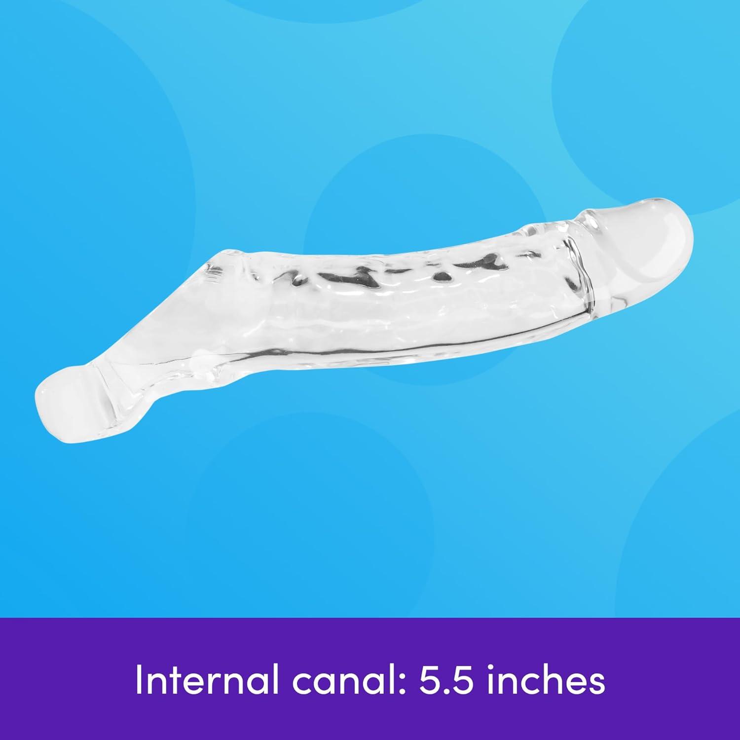 imageLovehoney Mega Mighty Thick Penis Sleeve Sex Toys for Men 13 Extra Inches Penis Extender with Loop Realistic Cock Enlarger amp Girth Enhancer Sleeve Delay Ejaculation Couples Adult Toy ClearClear