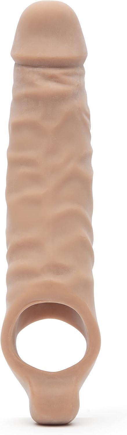imageLovehoney Mega Mighty Thick Penis Sleeve Sex Toys for Men 13 Extra Inches Penis Extender with Loop Realistic Cock Enlarger amp Girth Enhancer Sleeve Delay Ejaculation Couples Adult Toy ClearFlesh Tan