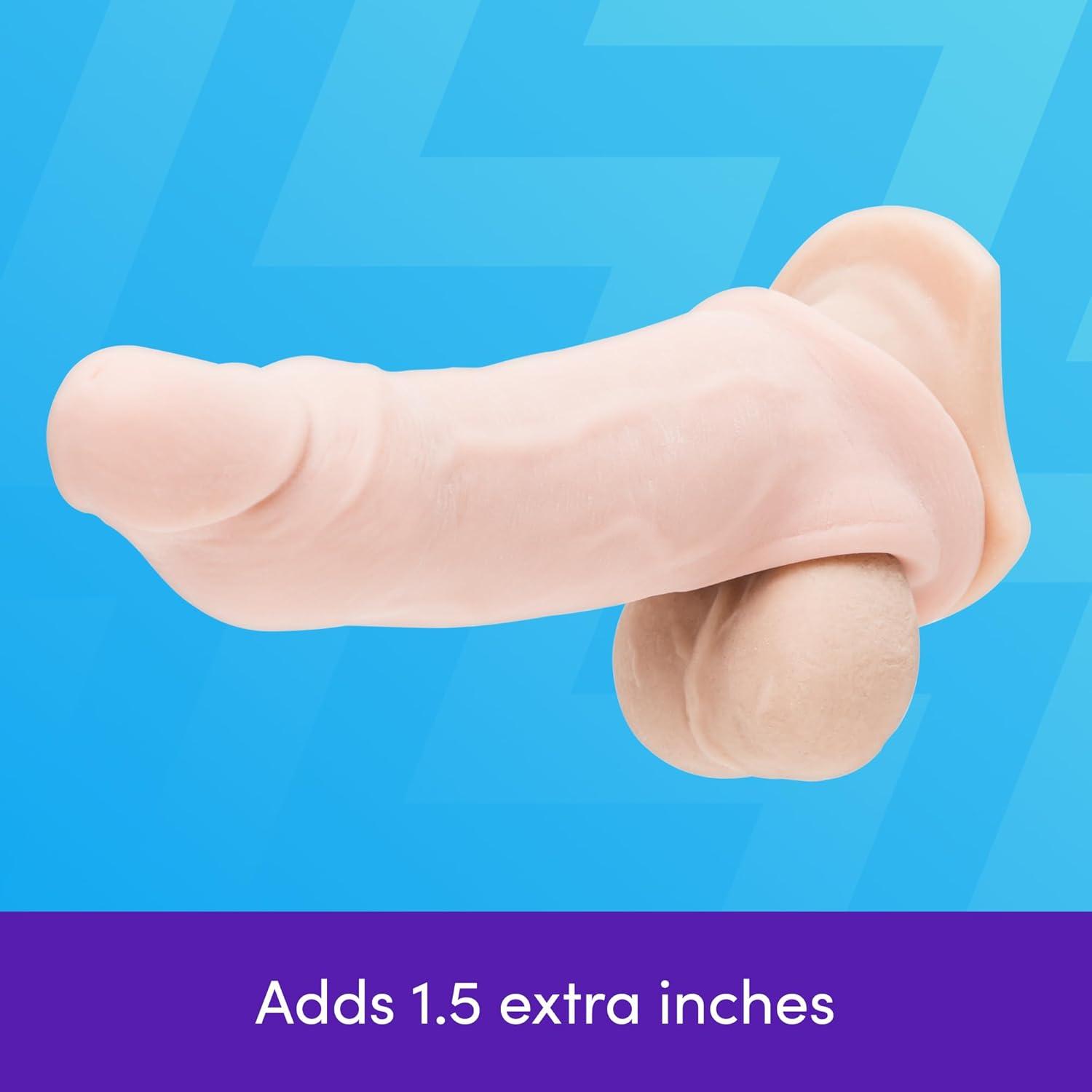 imageLovehoney RealFeel Realistic Penis Sleeve Penis Extender with Ball Loop Adult Toys Male Sex Toy Adds 15 Extra Inches Cock Sleeve Enhancer for Men Large Dildo for Couples Flesh PinkFlesh Pink