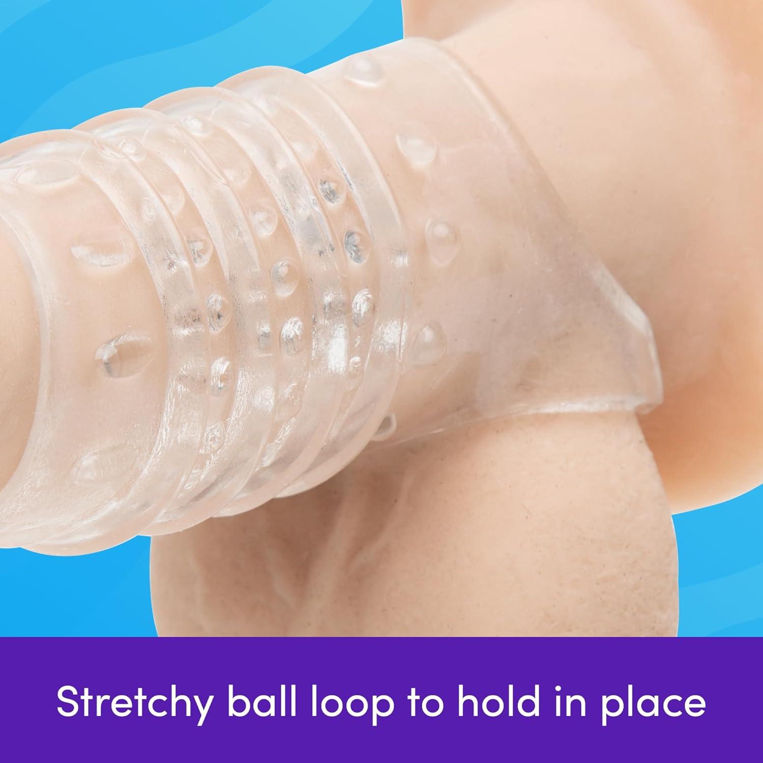 imageLovehoney Thick Penis Sleeve Cock Ring Male Sex Toy Textured Cock Sleeve with Stretchy Ball Loop Adult Sex Toys for Men Girth Enhancer amp Open Ended for Penis Head Stimulation Couples Sex Toys