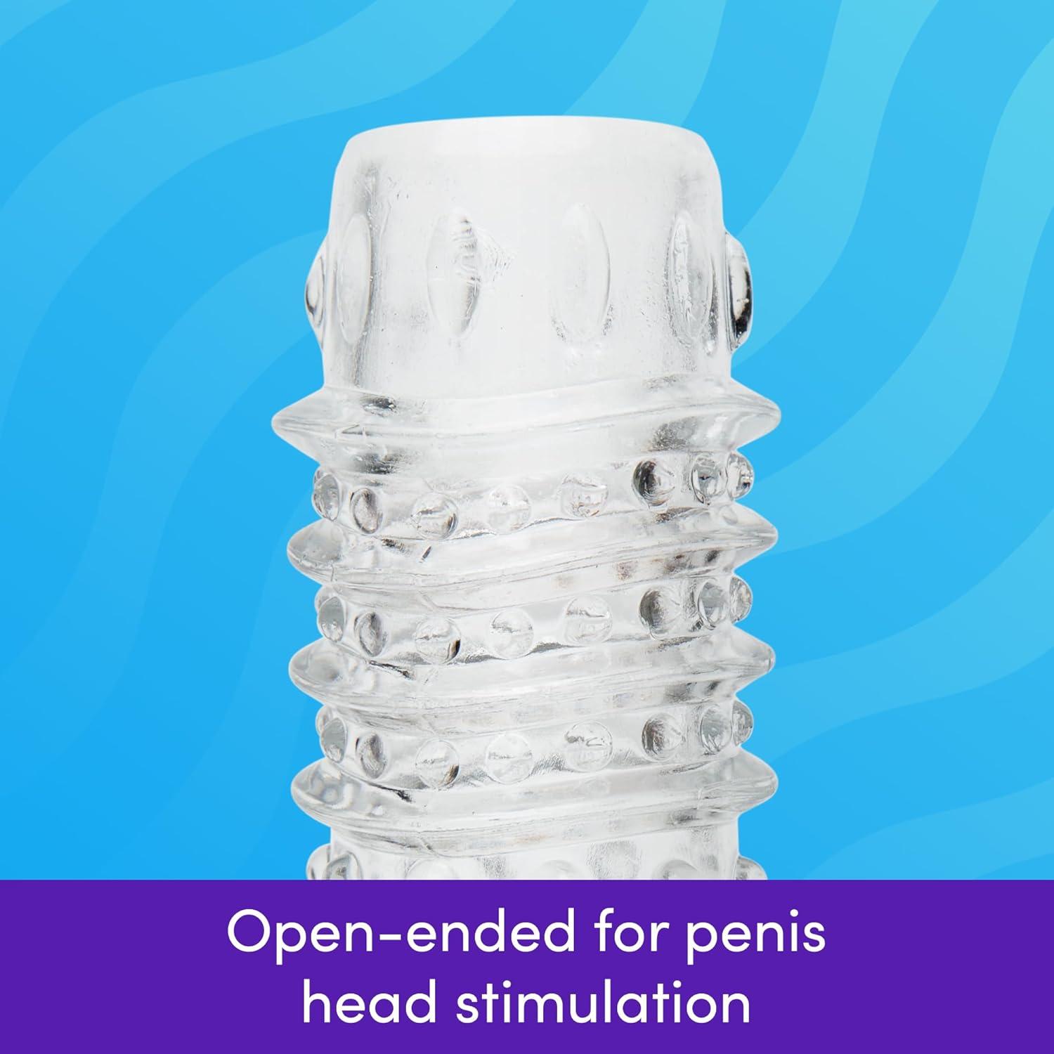 imageLovehoney Thick Penis Sleeve Cock Ring Male Sex Toy Textured Cock Sleeve with Stretchy Ball Loop Adult Sex Toys for Men Girth Enhancer amp Open Ended for Penis Head Stimulation Couples Sex Toys