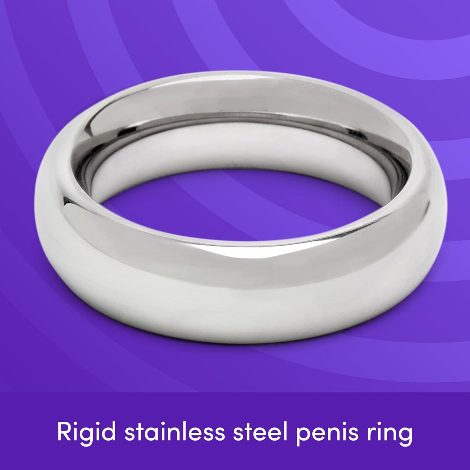 imageLovehoney Dominix Cock Ring Stainless Steel Penis Ring 175 Inch Doughnut Cock Enhancer Waterproof Silver19 Inch