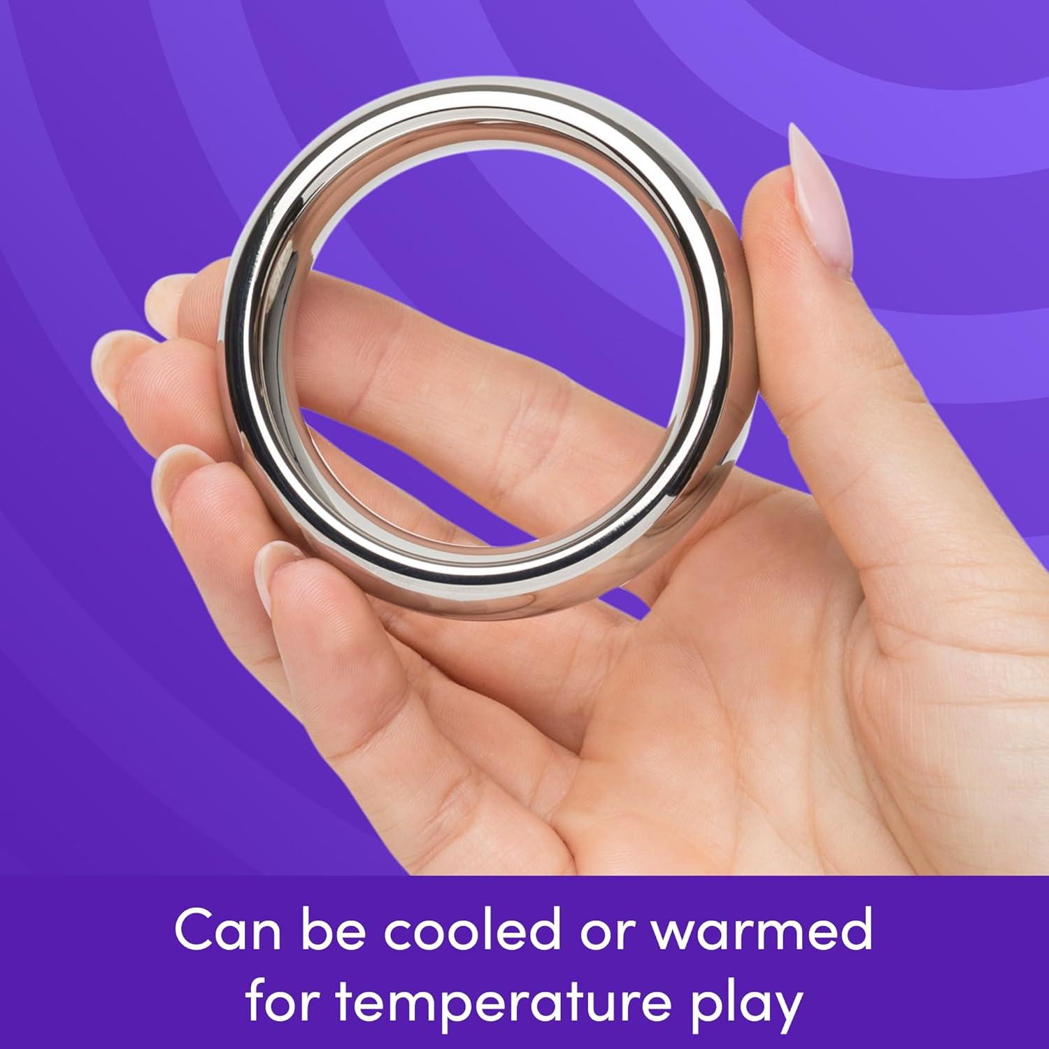 imageLovehoney Dominix Cock Ring Stainless Steel Penis Ring 175 Inch Doughnut Cock Enhancer Waterproof Silver19 Inch