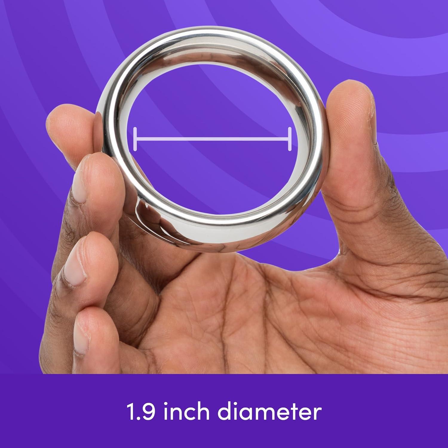 imageLovehoney Dominix Cock Ring Stainless Steel Penis Ring 175 Inch Doughnut Cock Enhancer Waterproof Silver19 Inch