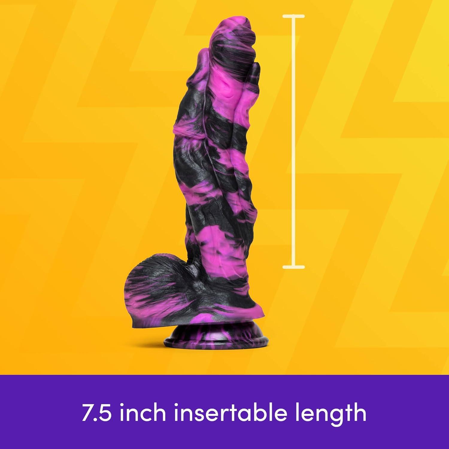 imageLovehoney Fantasy Monster Dildo Large 75 Inch Realistic Silicone Thick Anal Dildo with Suction Cup amp Balls Flexible Textured GSpot or Prostate Massager Adult Sex Toy for Men Women amp Couples