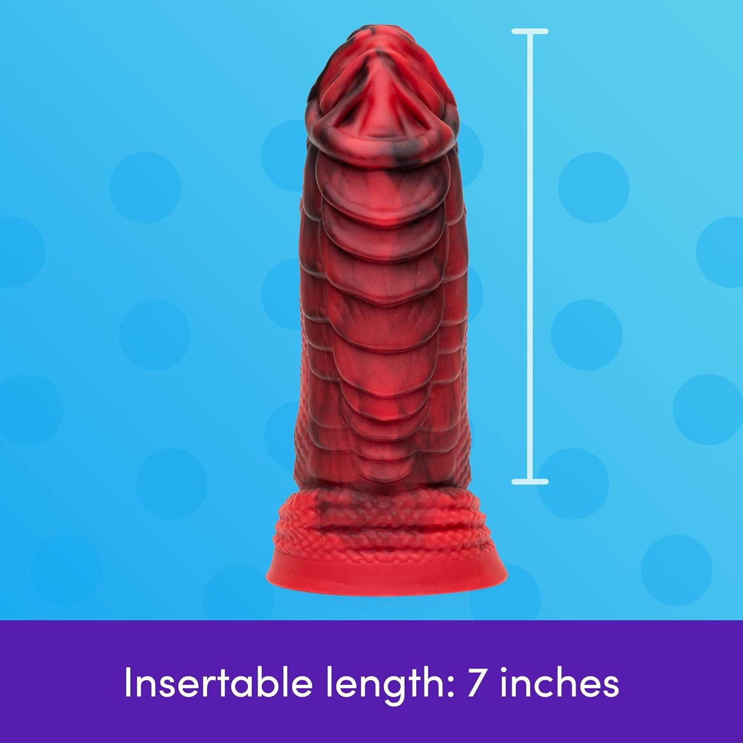 imageLovehoney Pleasure Quest Monster Dildo Thick Fantasy Fire Dragon Dildo with Strong Suction Cup 7 Inch Big Girthy Anal Toy for Women Men amp Couples Realistic G Spot Massager Adult Sex Toy