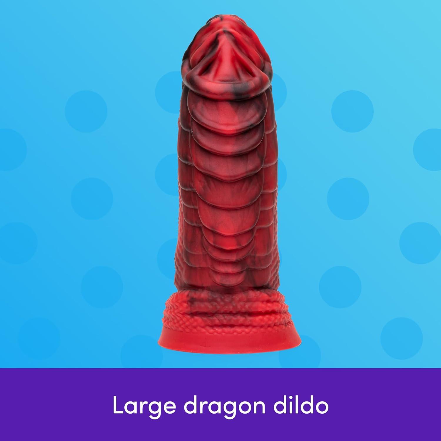 imageLovehoney Pleasure Quest Monster Dildo Thick Fantasy Fire Dragon Dildo with Strong Suction Cup 7 Inch Big Girthy Anal Toy for Women Men amp Couples Realistic G Spot Massager Adult Sex Toy