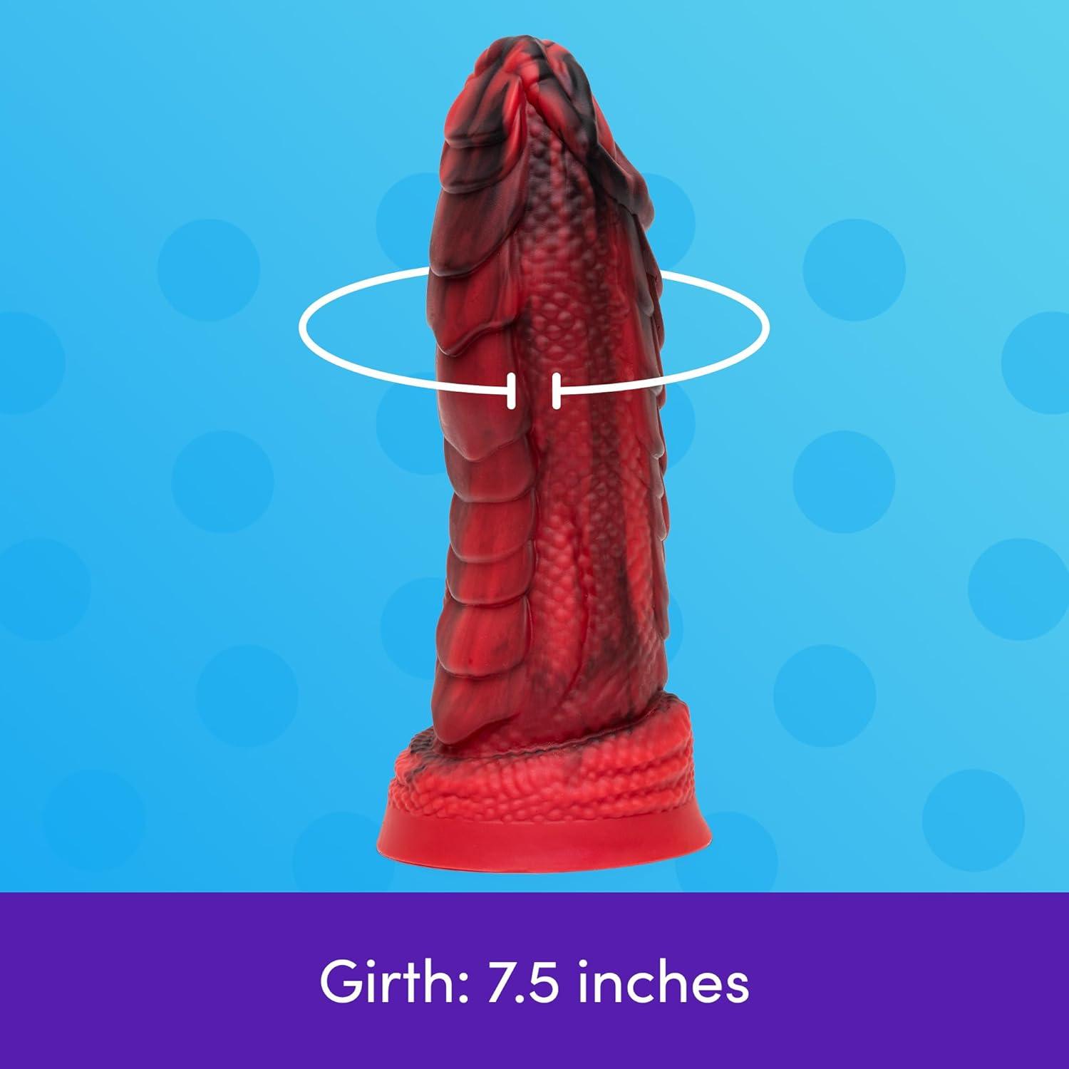 imageLovehoney Pleasure Quest Monster Dildo Thick Fantasy Fire Dragon Dildo with Strong Suction Cup 7 Inch Big Girthy Anal Toy for Women Men amp Couples Realistic G Spot Massager Adult Sex Toy