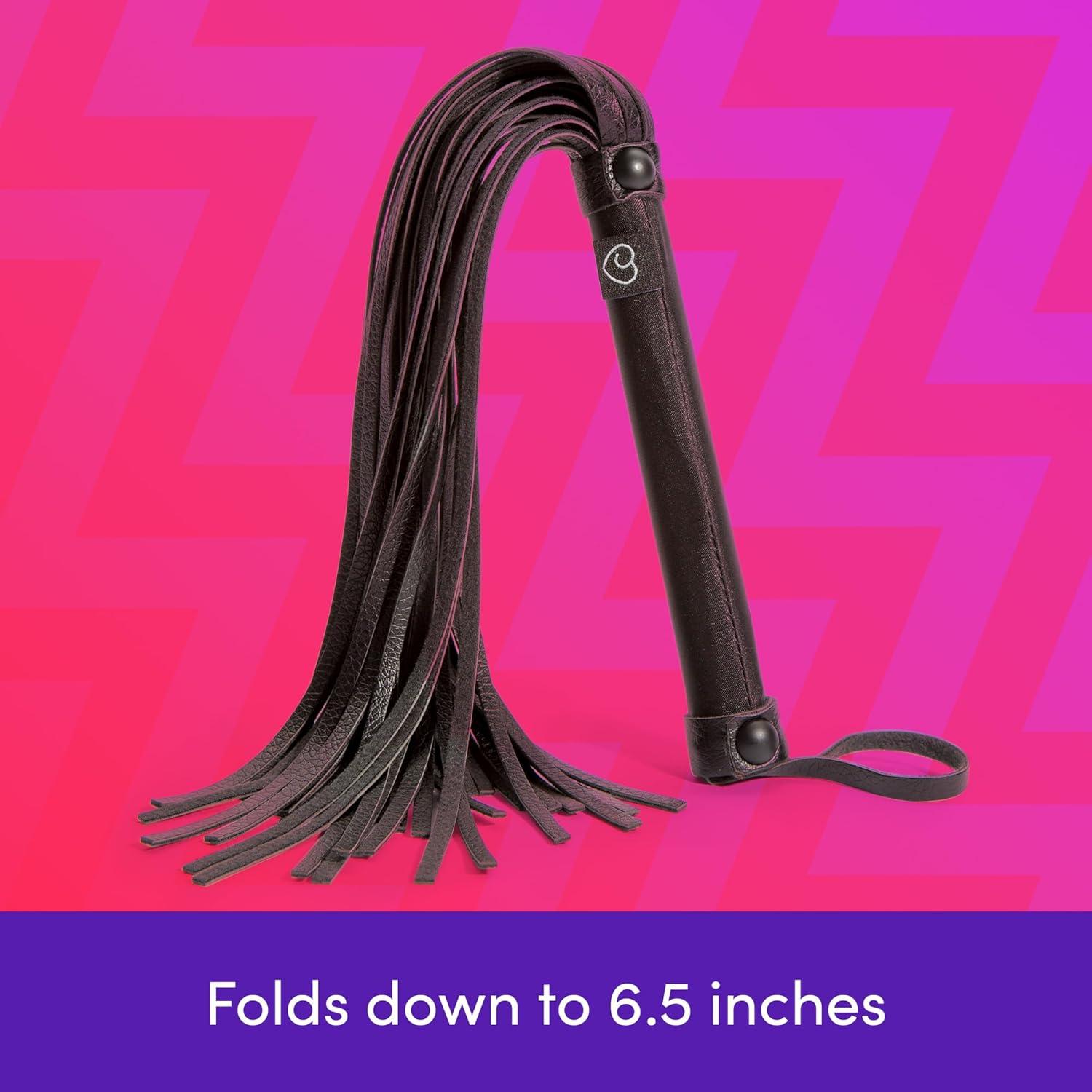 imageLovehoney Beginners Flogger 18 Inch BDSM Whip with Faux Leather Tails amp Satin Grip Soft Lightweight Flogger for Spanking Fetish Impact Play amp Roleplay Kinky Bondage Accessory for Couples