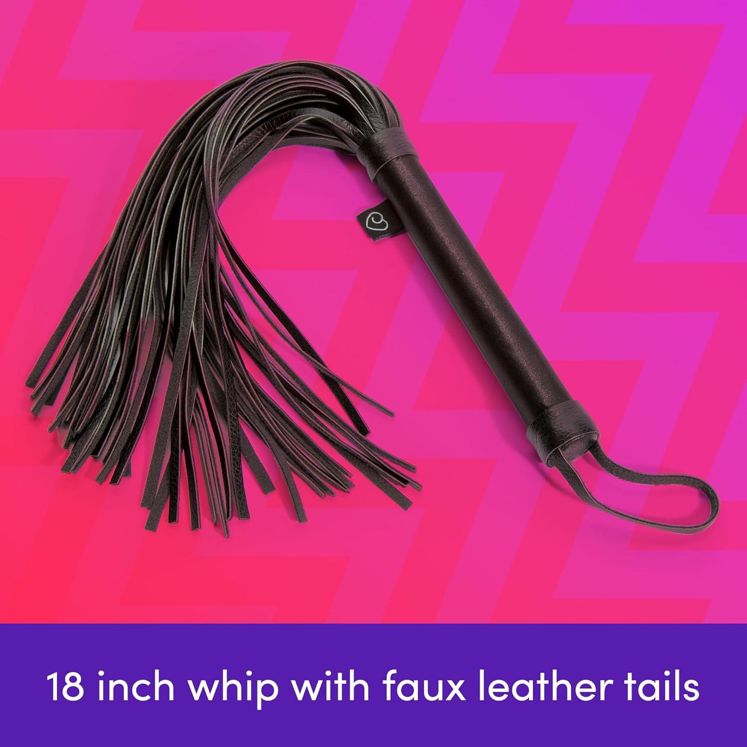 imageLovehoney Beginners Flogger 18 Inch BDSM Whip with Faux Leather Tails amp Satin Grip Soft Lightweight Flogger for Spanking Fetish Impact Play amp Roleplay Kinky Bondage Accessory for Couples