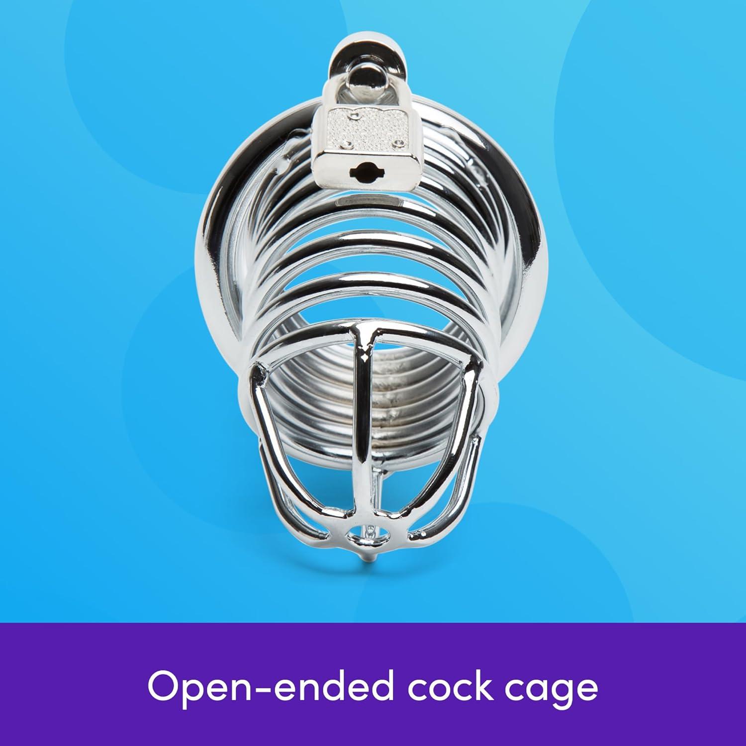 imageLovehoney DOMINIX Deluxe Metal Male 25 Inch Chastity Device Solid Steel Cock Cage for Men with Lock amp Keys Heavy Duty Penis Enclosure Orgasm Control BDSM Fetish Training LongTerm Denial Play