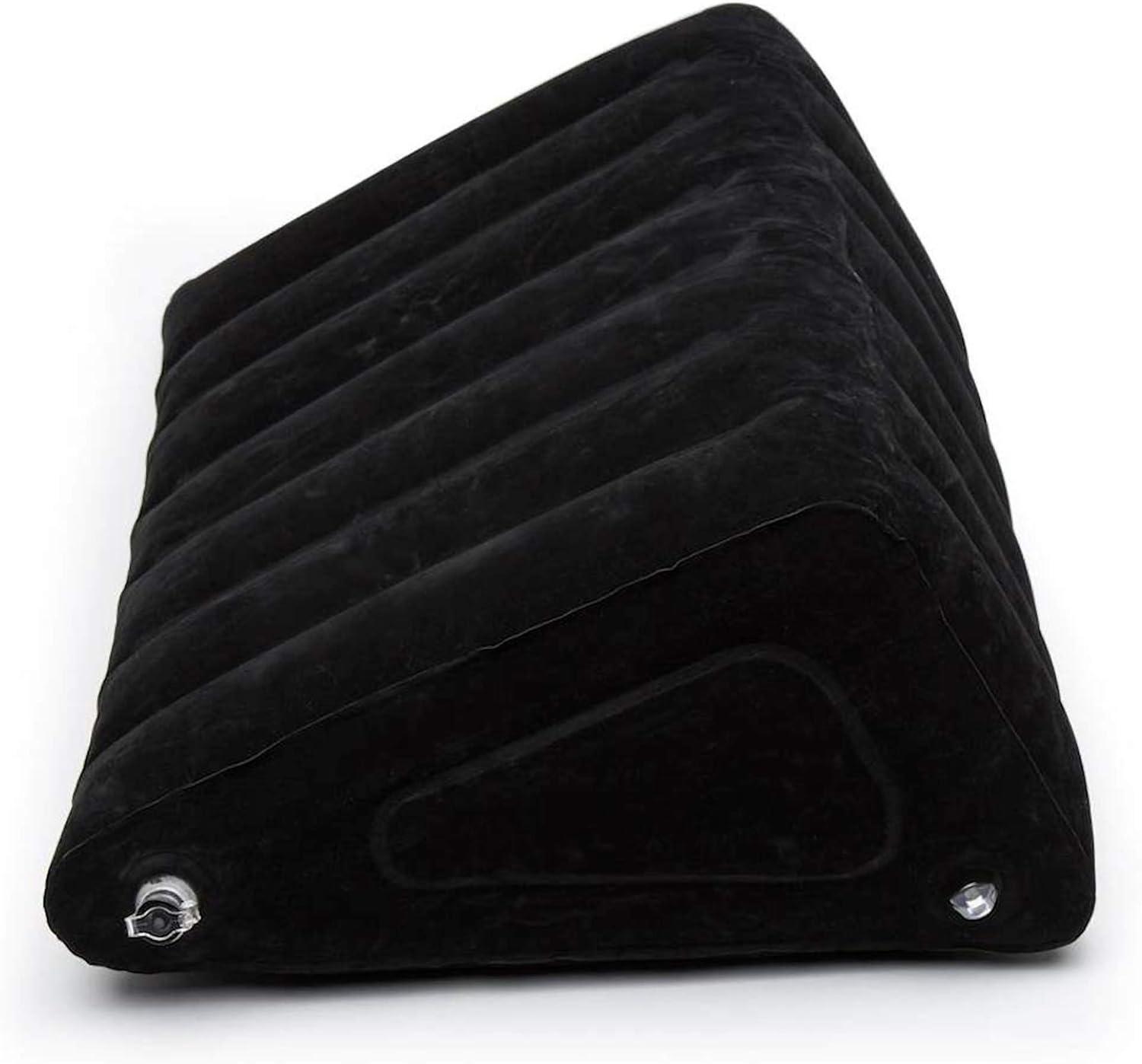 imageLovehoney Dominix Sex Position Wedge Flocked NonSlip Inflatable Wedge Includes 2 Strong Loops for Restraints Sex Pillow for Couples Black