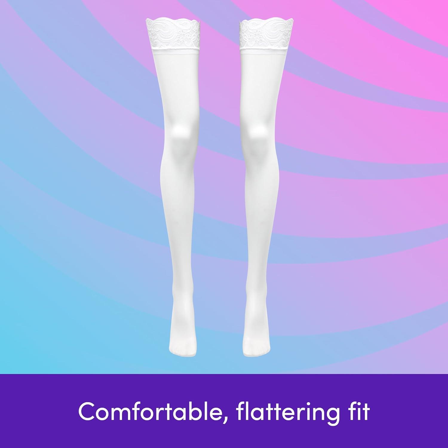 imageLovehoney Lingerie Womens Stocking Bundle Black amp White 412 Thigh High Nylon Stockings