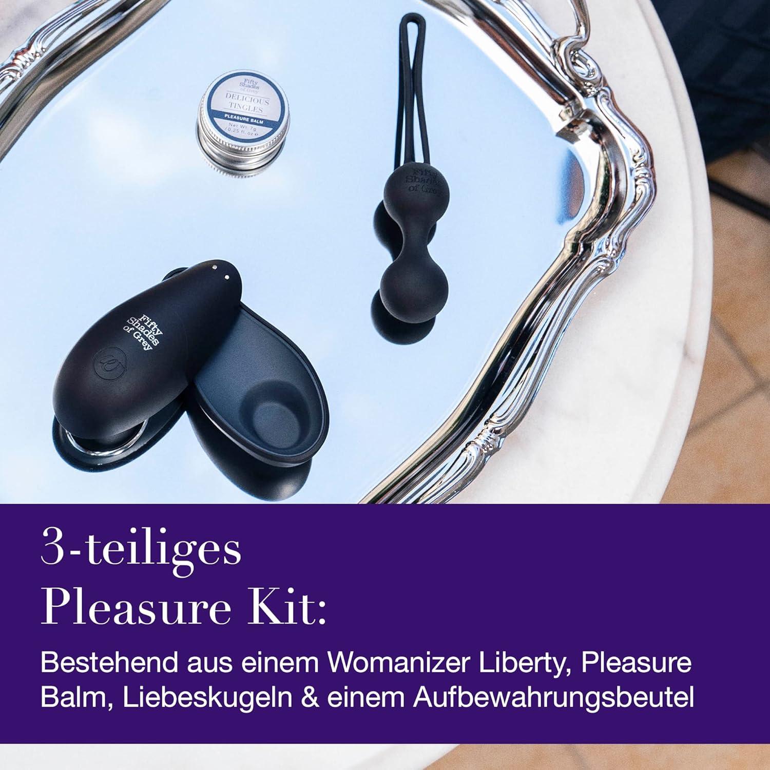 imageFifty Shades of Grey Desire Blooms Couples Kit Adult Sex Toy Kit with Clitoral Suction Vibrator Kegel Balls amp Pleasure Balm Clit Stimulator with 6 Speeds Rechargeable amp Waterproof 3pcs