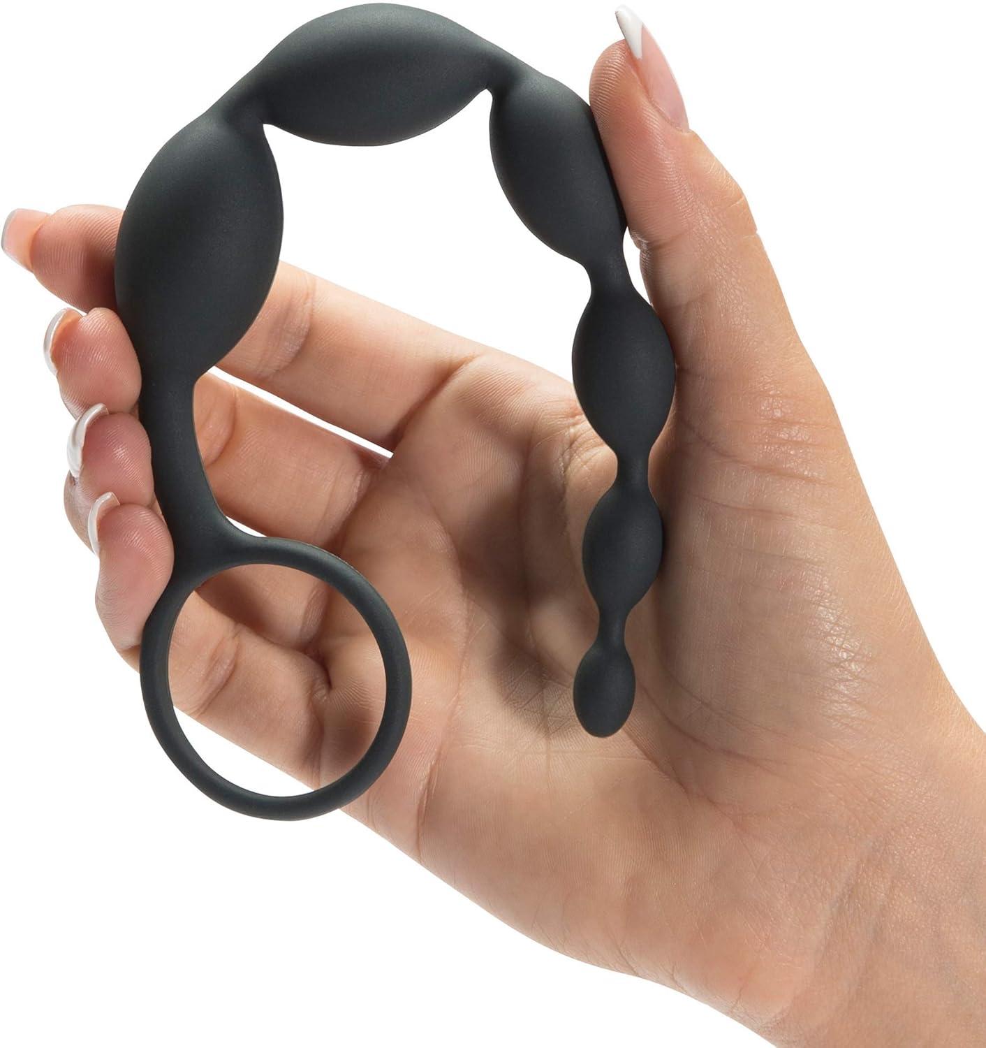 imageFifty Shades of Grey Pleasure Intensified Black Silicone Anal Beads Graduated Size 75 inch