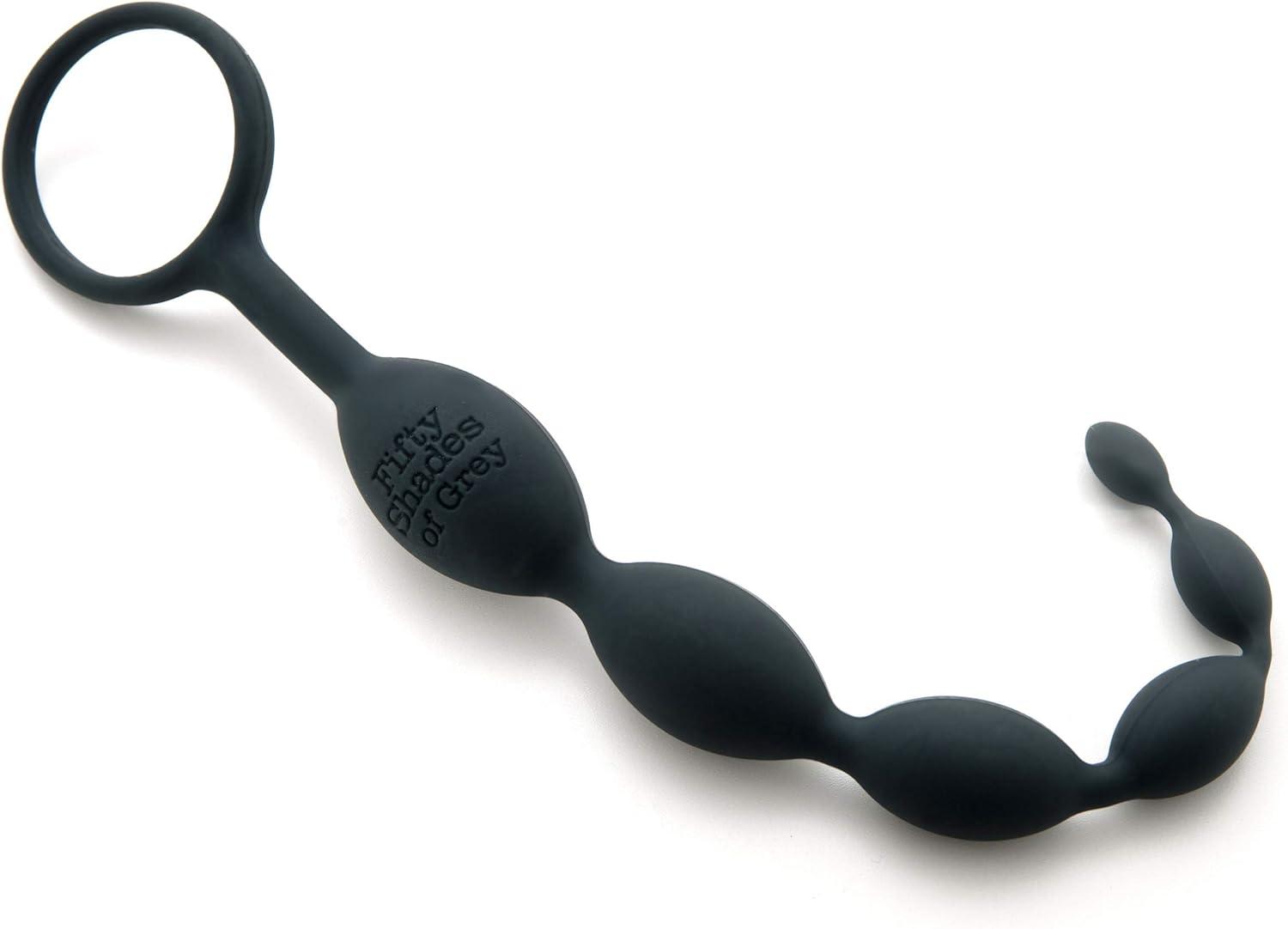 imageFifty Shades of Grey Pleasure Intensified Black Silicone Anal Beads Graduated Size 75 inch
