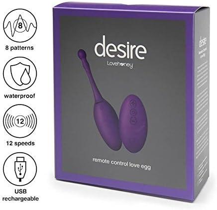 imageLovehoney Desire Vibrating Egg 4 Inch Silicone Bullet Vibrator with Remote Control 12 Speed amp 8 Mode Vibrator for Women Waterproof Purple