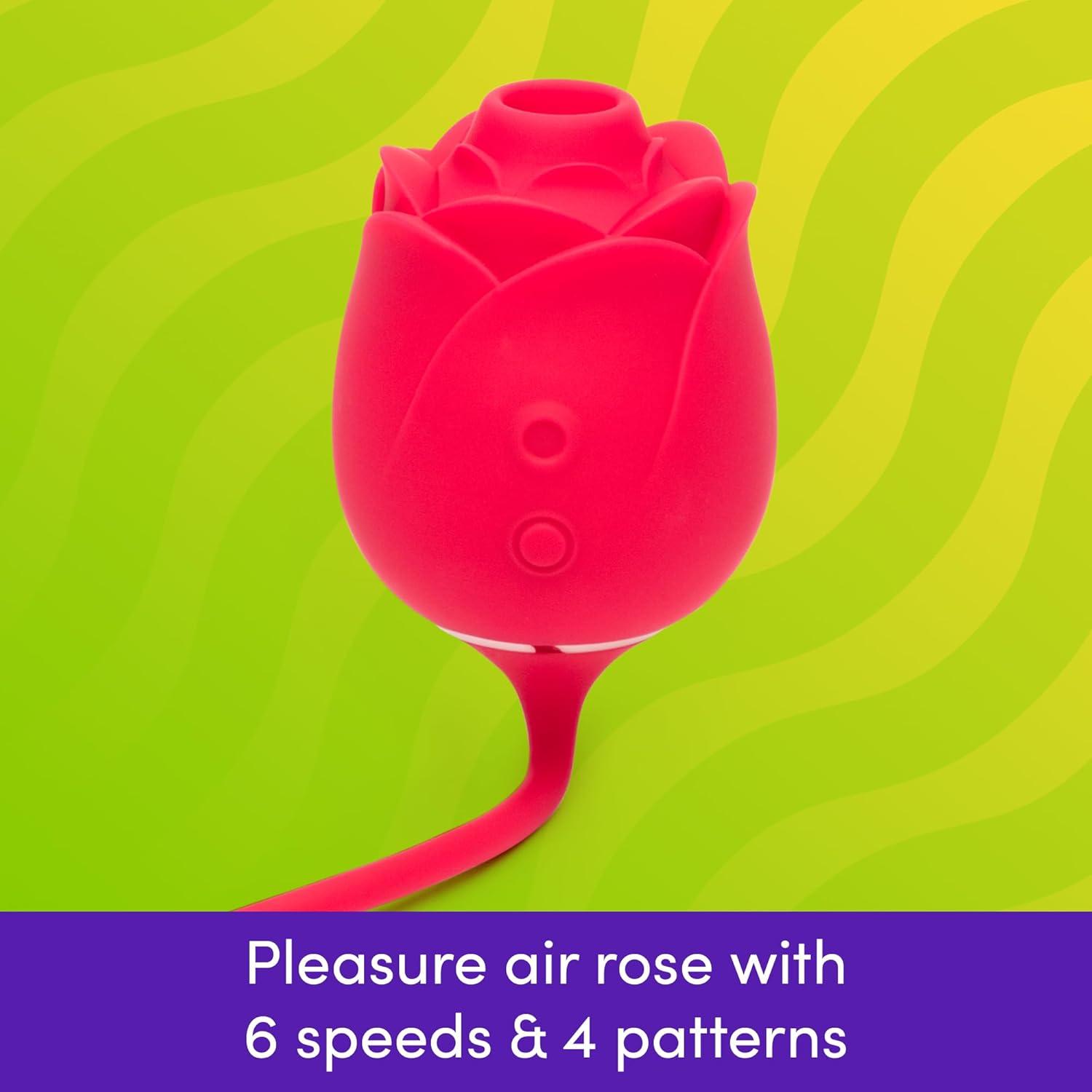 imageLovehoney Rose Sex Toy for Women 2 in 1 Clit Sucker amp Thrusting Vibrator Egg Adult Rose Toy with 6 Clit Stimulation Modes Rechargeable Thrusting Dildo GSpot Vibrator with Clitoral MassagerThrusting