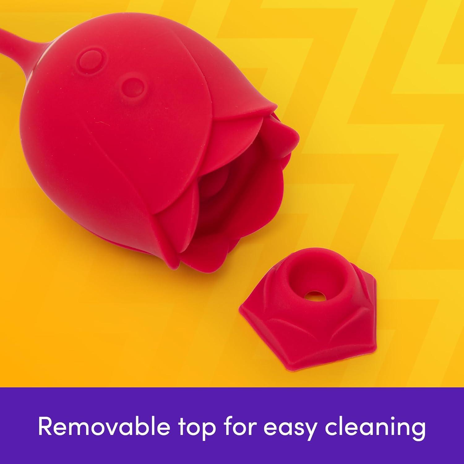 imageLovehoney Rose Sex Toy for Women 2 in 1 Clit Sucker amp Thrusting Vibrator Egg Adult Rose Toy with 6 Clit Stimulation Modes Rechargeable Thrusting Dildo GSpot Vibrator with Clitoral MassagerVibrating