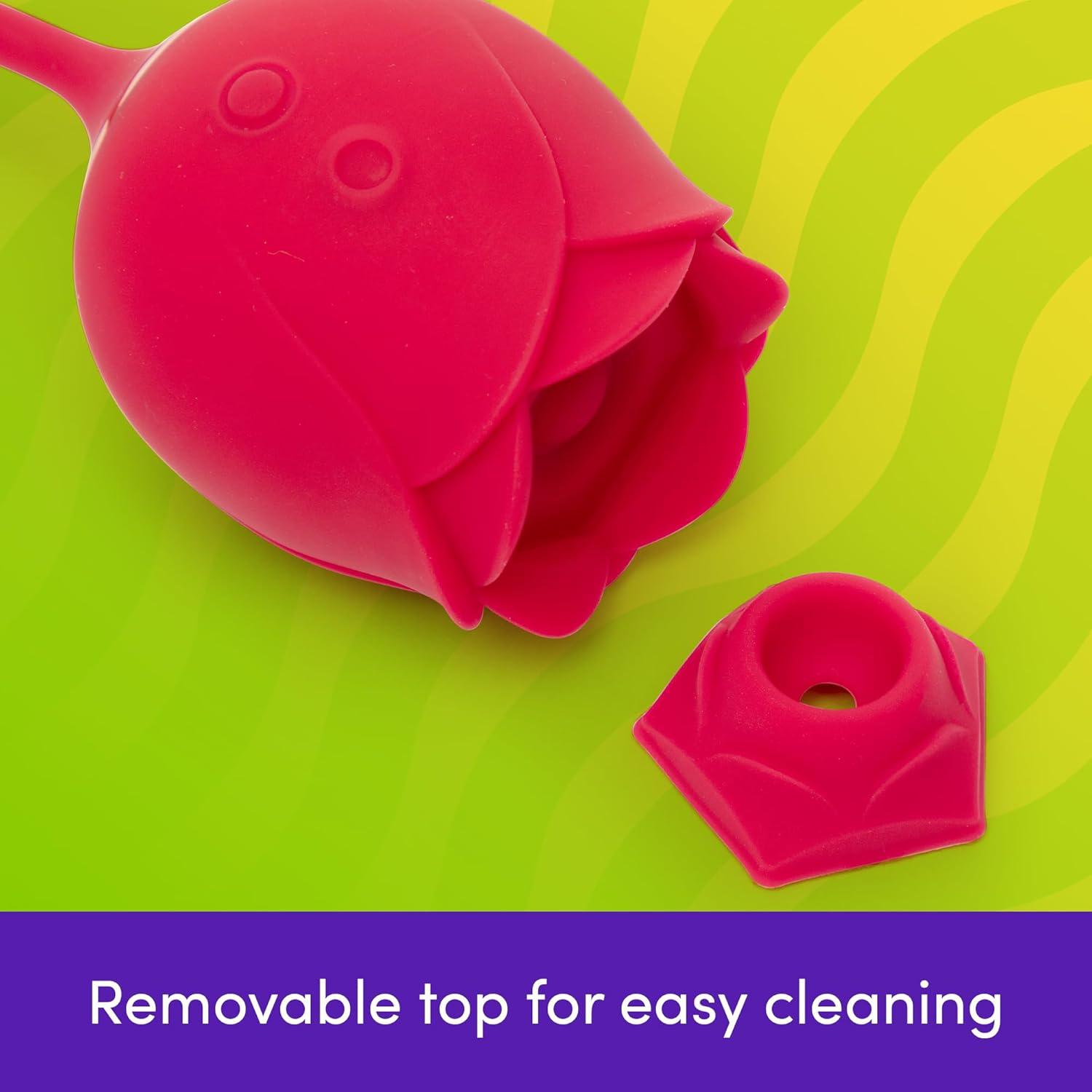 imageLovehoney Rose Sex Toy for Women 2 in 1 Clit Sucker amp Thrusting Vibrator Egg Adult Rose Toy with 6 Clit Stimulation Modes Rechargeable Thrusting Dildo GSpot Vibrator with Clitoral MassagerThrusting