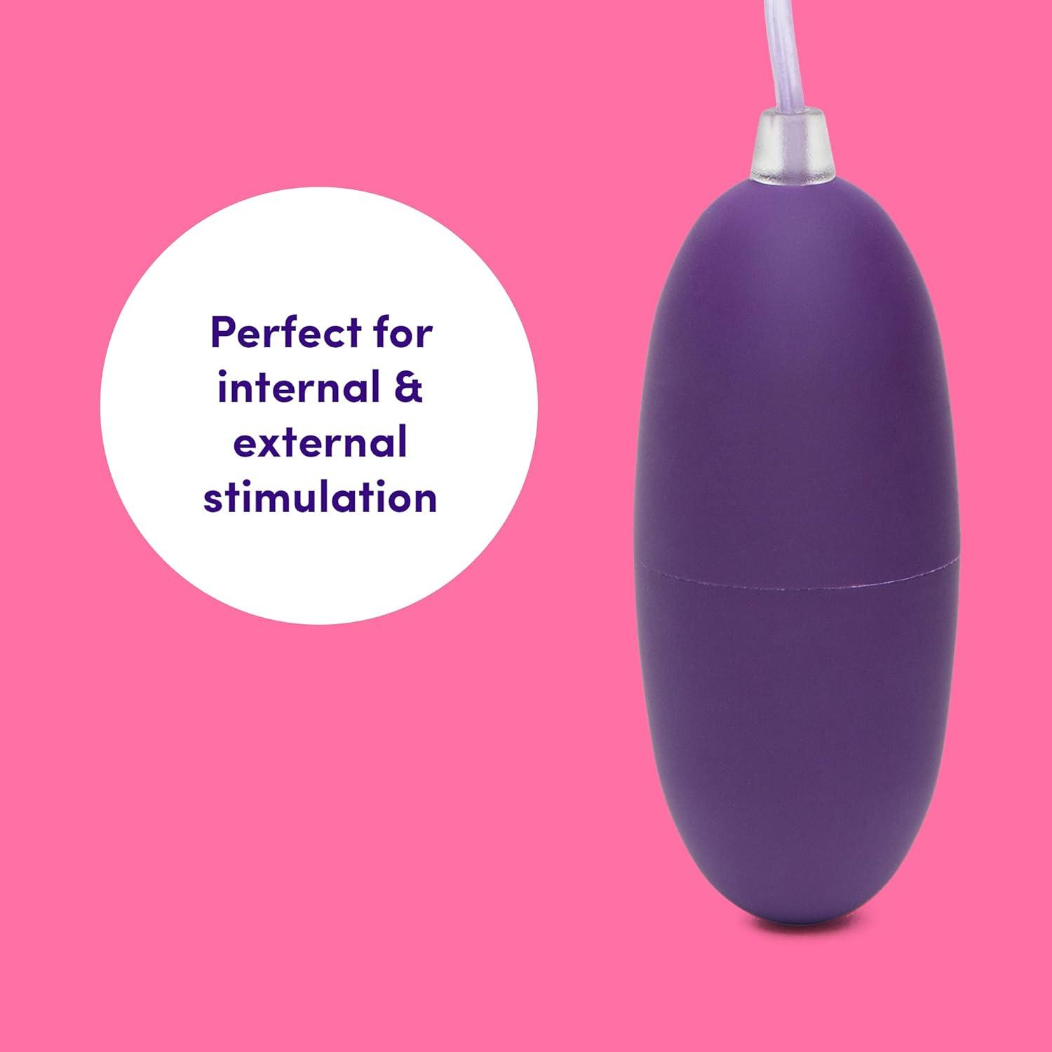 imageLovehoney Wickedly Powerful Vibrating Egg for Women Smooth 25 Inch Multispeed Bullet Vibrator 31 Inch Wired Remote Control Love Egg for Couples Purple