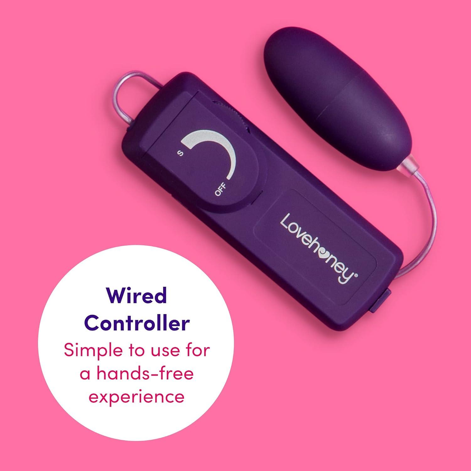 imageLovehoney Wickedly Powerful Vibrating Egg for Women Smooth 25 Inch Multispeed Bullet Vibrator 31 Inch Wired Remote Control Love Egg for Couples Purple