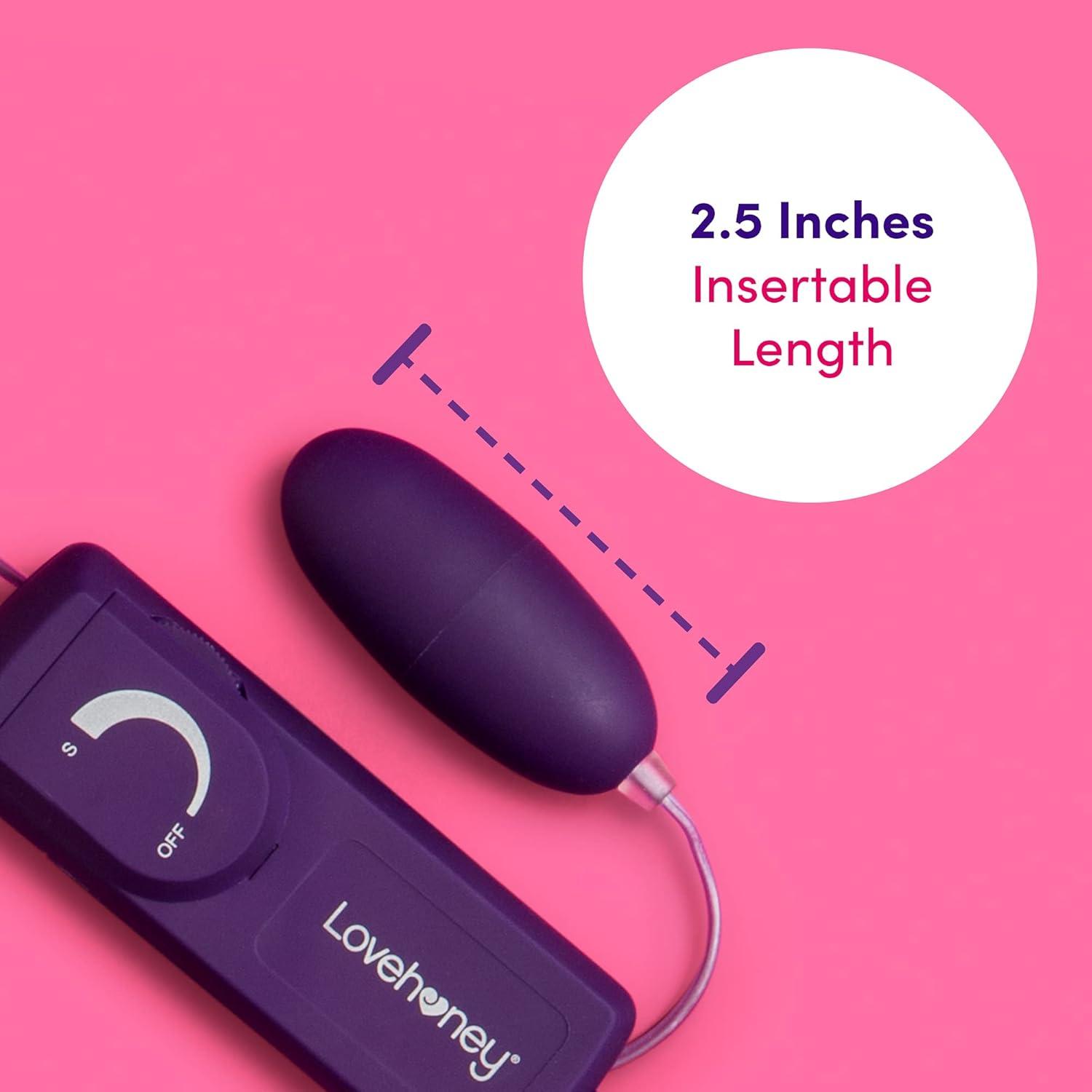 imageLovehoney Wickedly Powerful Vibrating Egg for Women Smooth 25 Inch Multispeed Bullet Vibrator 31 Inch Wired Remote Control Love Egg for Couples Purple