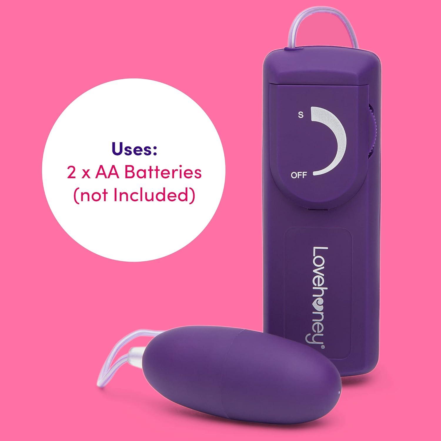 imageLovehoney Wickedly Powerful Vibrating Egg for Women Smooth 25 Inch Multispeed Bullet Vibrator 31 Inch Wired Remote Control Love Egg for Couples Purple