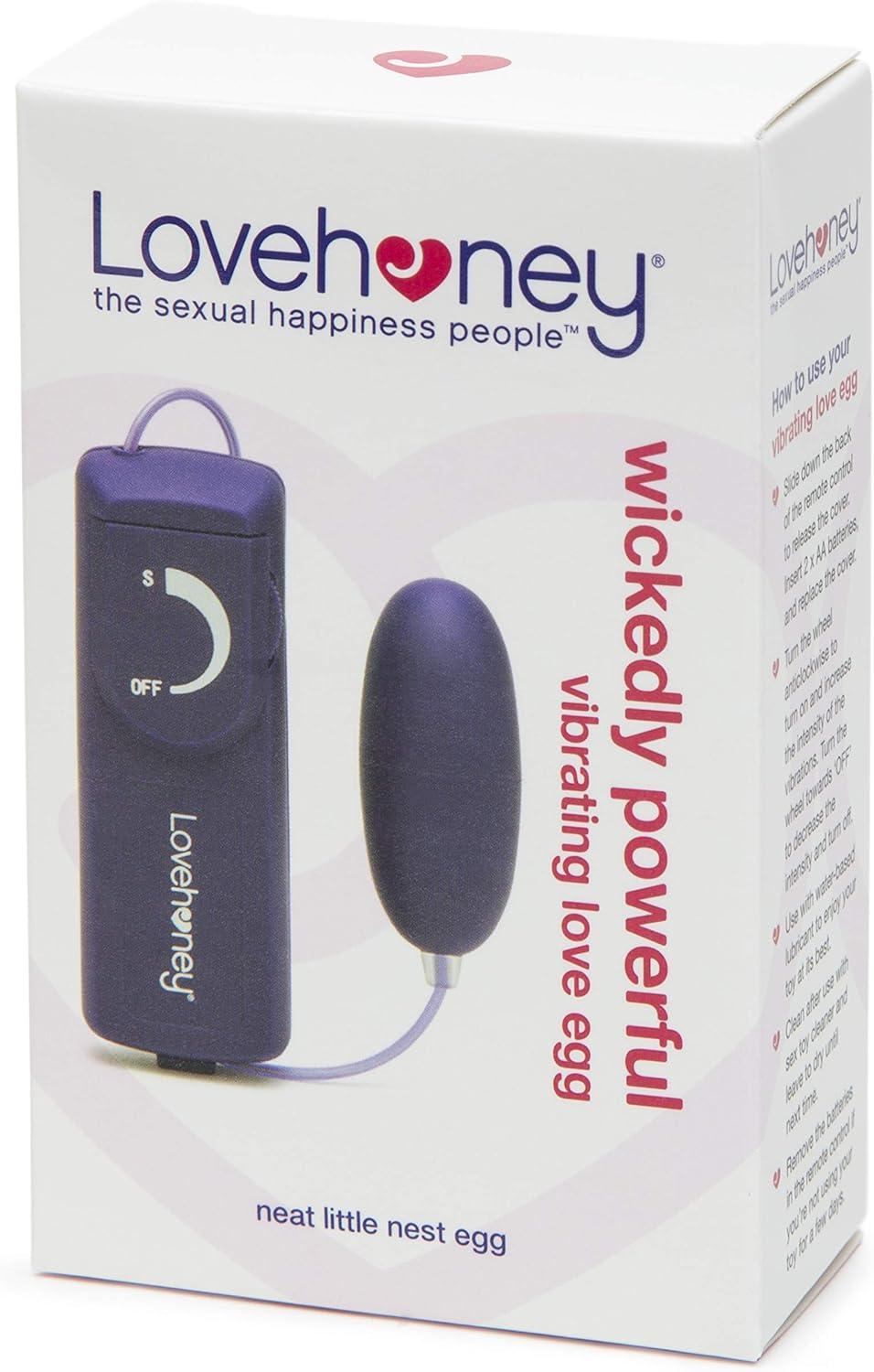 imageLovehoney Wickedly Powerful Vibrating Egg for Women Smooth 25 Inch Multispeed Bullet Vibrator 31 Inch Wired Remote Control Love Egg for Couples Purple