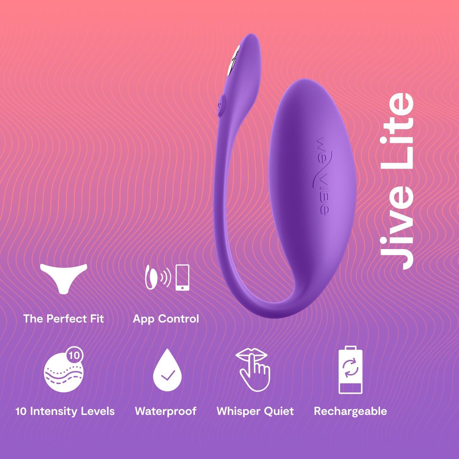 imageWeVibe Jive Lite Wearable Panty Vibrator for Women Discreet App Control G Spot Massager Adult Sex Toys with 10 Intensity Levels Egg Vibrators Gifts for Female Couples BlackPurple