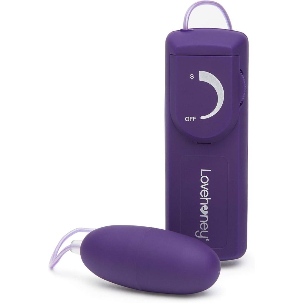 imageLovehoney Wickedly Powerful Vibrating Egg for Women Smooth 25 Inch Multispeed Bullet Vibrator 31 Inch Wired Remote Control Love Egg for Couples Purple