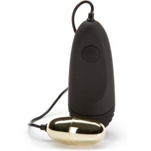 Lovehoney Power Play Vibrating Egg – 2.5 Inch Bullet Vibrator with Wired Remote Control – Smooth 7 Function Vibrator for Women – Gold