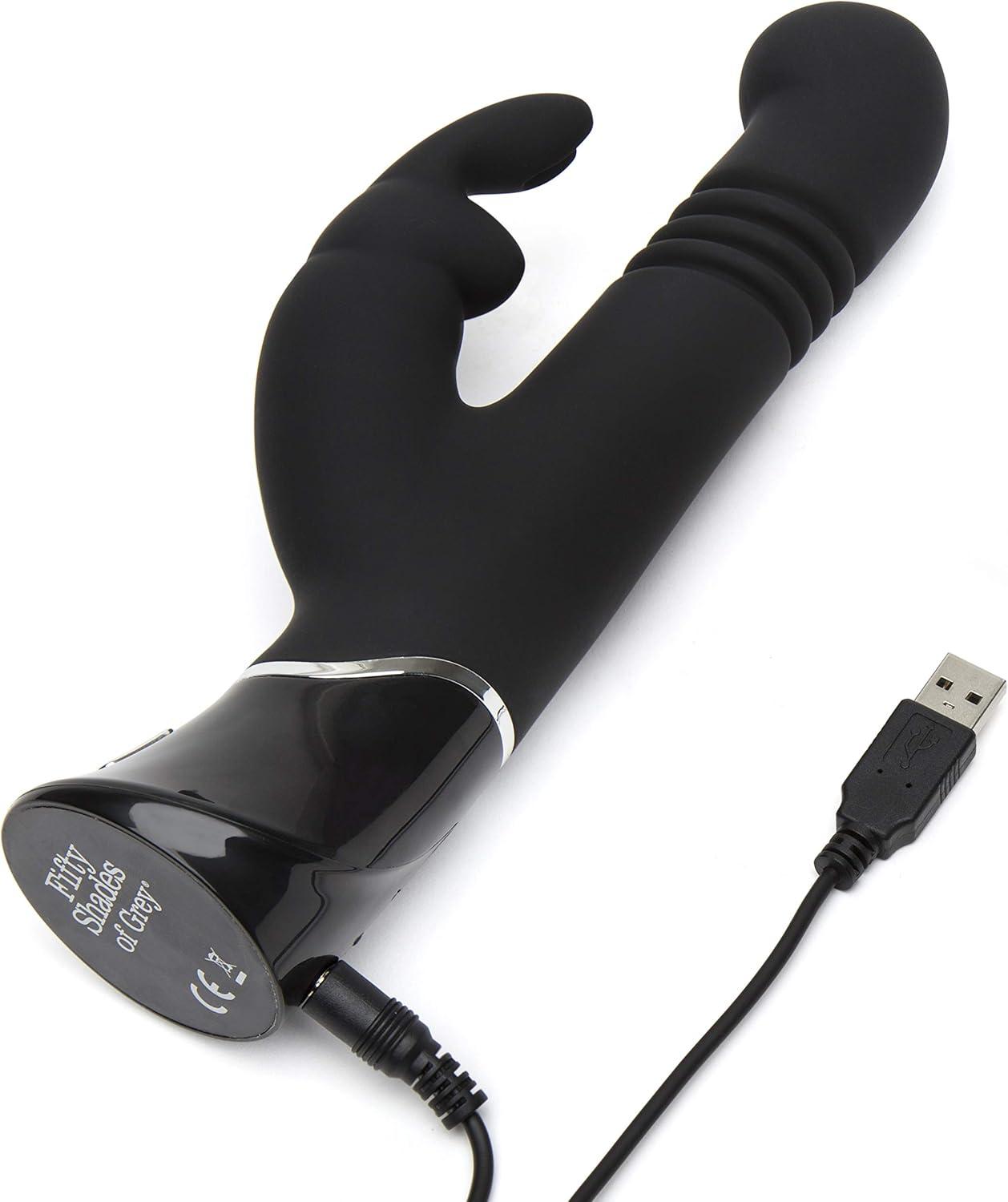 imageFifty Shades of Grey Greedy Girl Thrusting Rabbit Vibrator 45 Inch Silicone Thrusting Vibrator for Women Dual Stimulation Adult Sex Toy Rechargeable amp Waterproof Gifts for Women Black