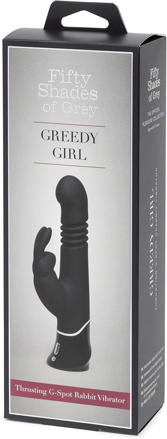 imageFifty Shades of Grey Greedy Girl Thrusting Rabbit Vibrator 45 Inch Silicone Thrusting Vibrator for Women Dual Stimulation Adult Sex Toy Rechargeable amp Waterproof Gifts for Women Black