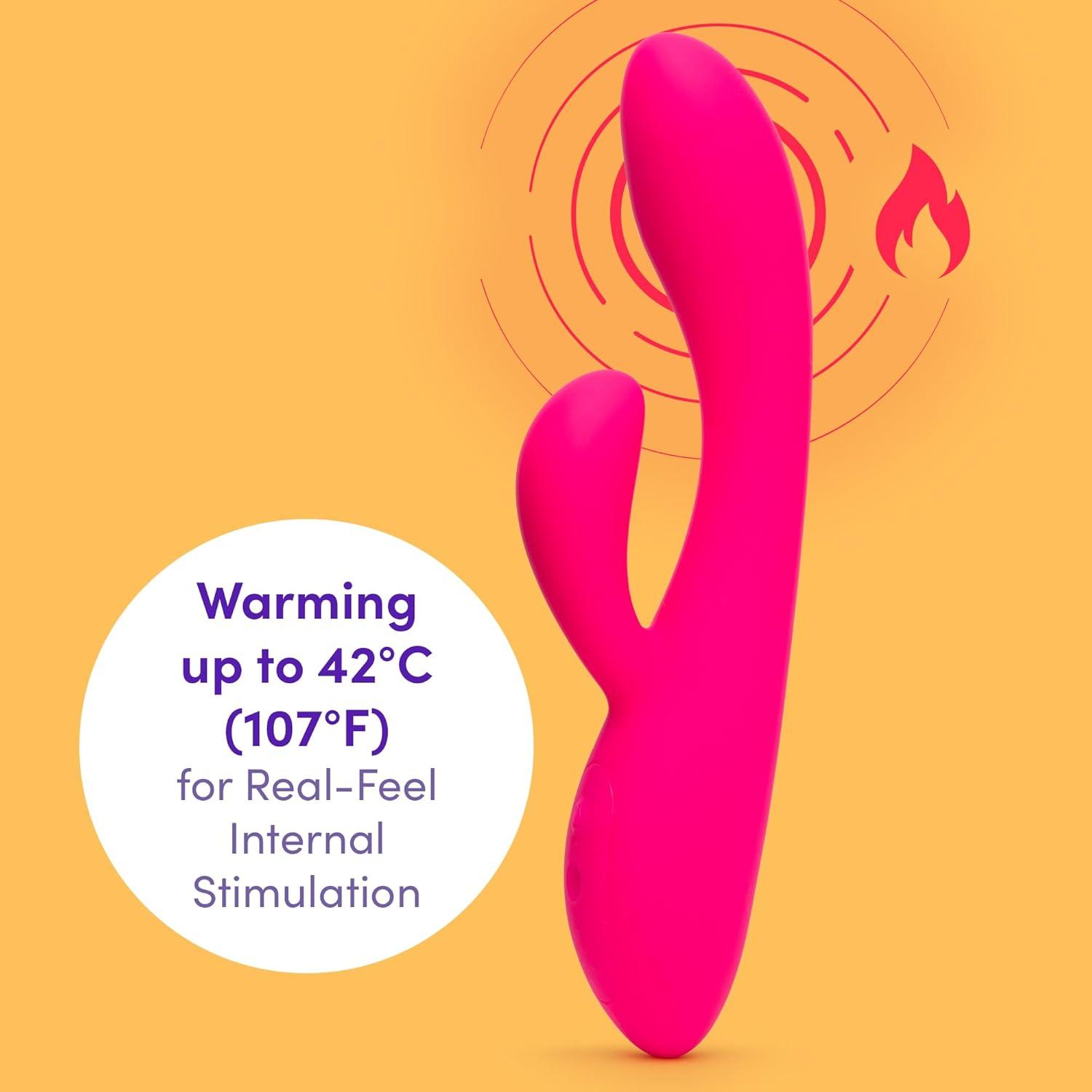 imageLovehoney Dream Warming Rabbit Vibrator 5 inch Silicone Vibrating Dildo G Spot amp Clit Stimulator 9 Vibration Modes Rechargeable amp Waterproof Vibrator for Women Adult Sex Toy Pink