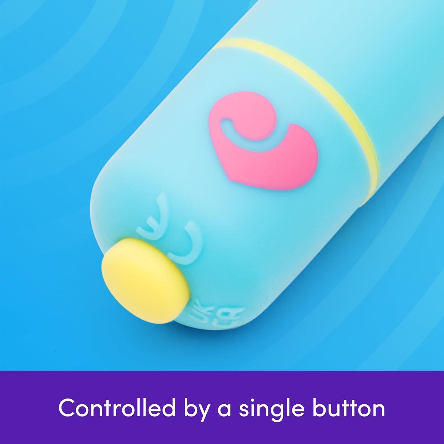 imageLovehoney Excite Bullet Vibrator 35 Inch Powerful Mini Massager 10 Function Single Button Control Quiet Bullet Vibrator for Women Waterproof amp Travel Proof Adult Pleasure Toy BlueBlue