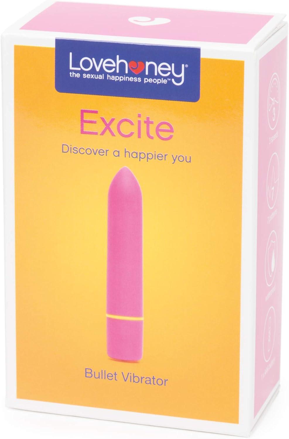 imageLovehoney Excite Bullet Vibrator 35 Inch Powerful Mini Massager 10 Function Single Button Control Quiet Bullet Vibrator for Women Waterproof amp Travel Proof Adult Pleasure Toy BluePink